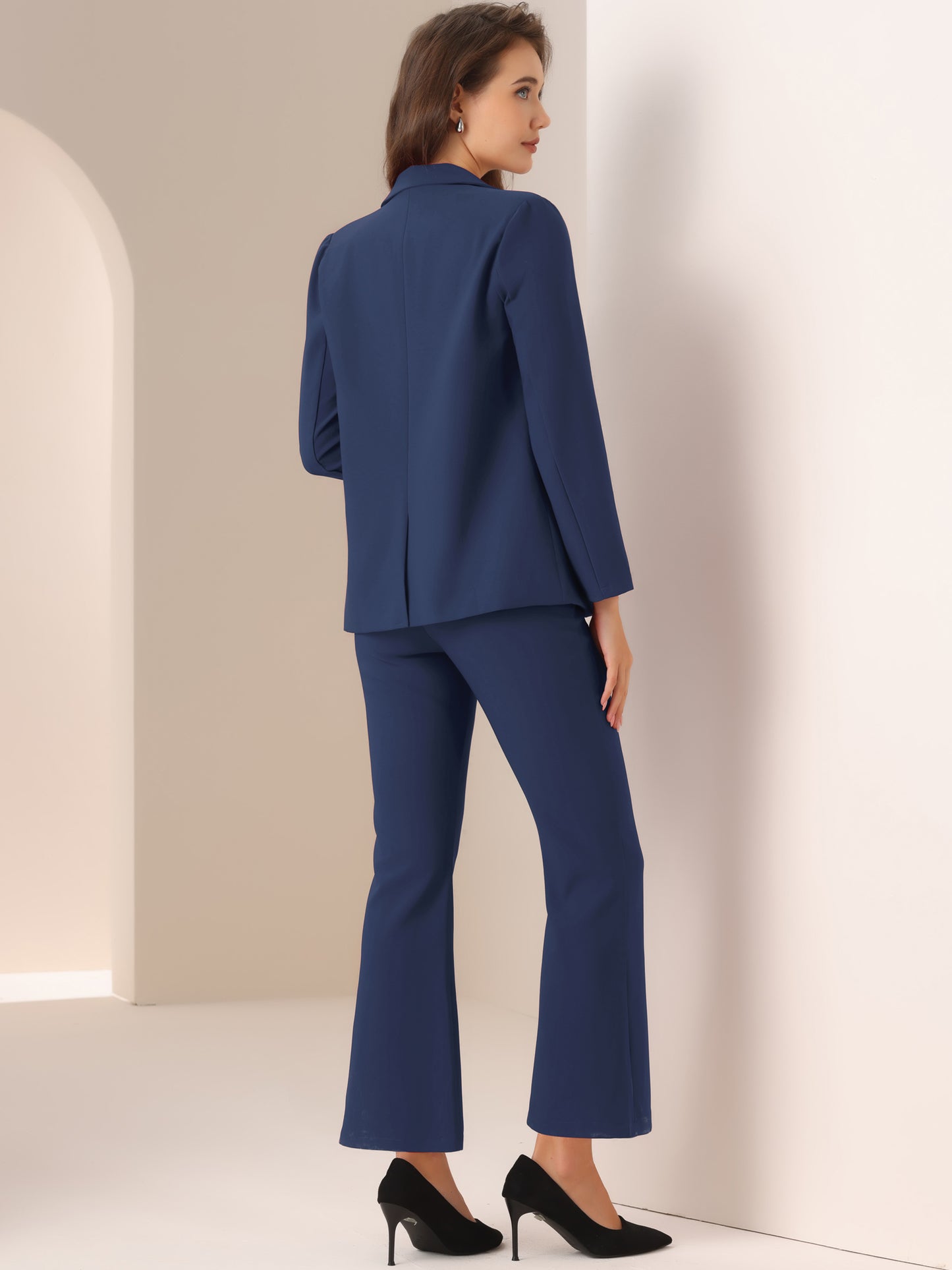 Women's 2 Piece Work Suit Business Formal Double-Breasted Blazer and Pants Set