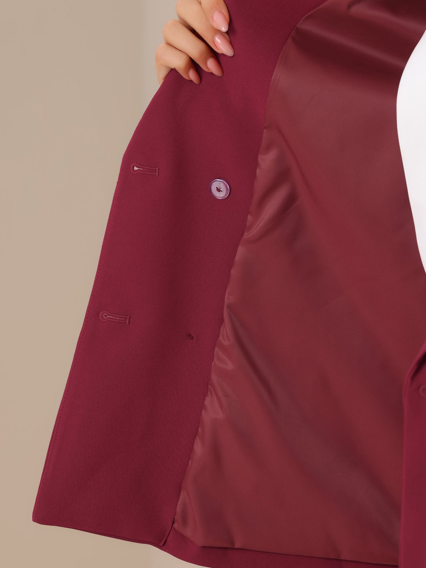 Traje de trabajo formal de dos piezas para mujer, conjunto de blazer y pantalón cruzado.