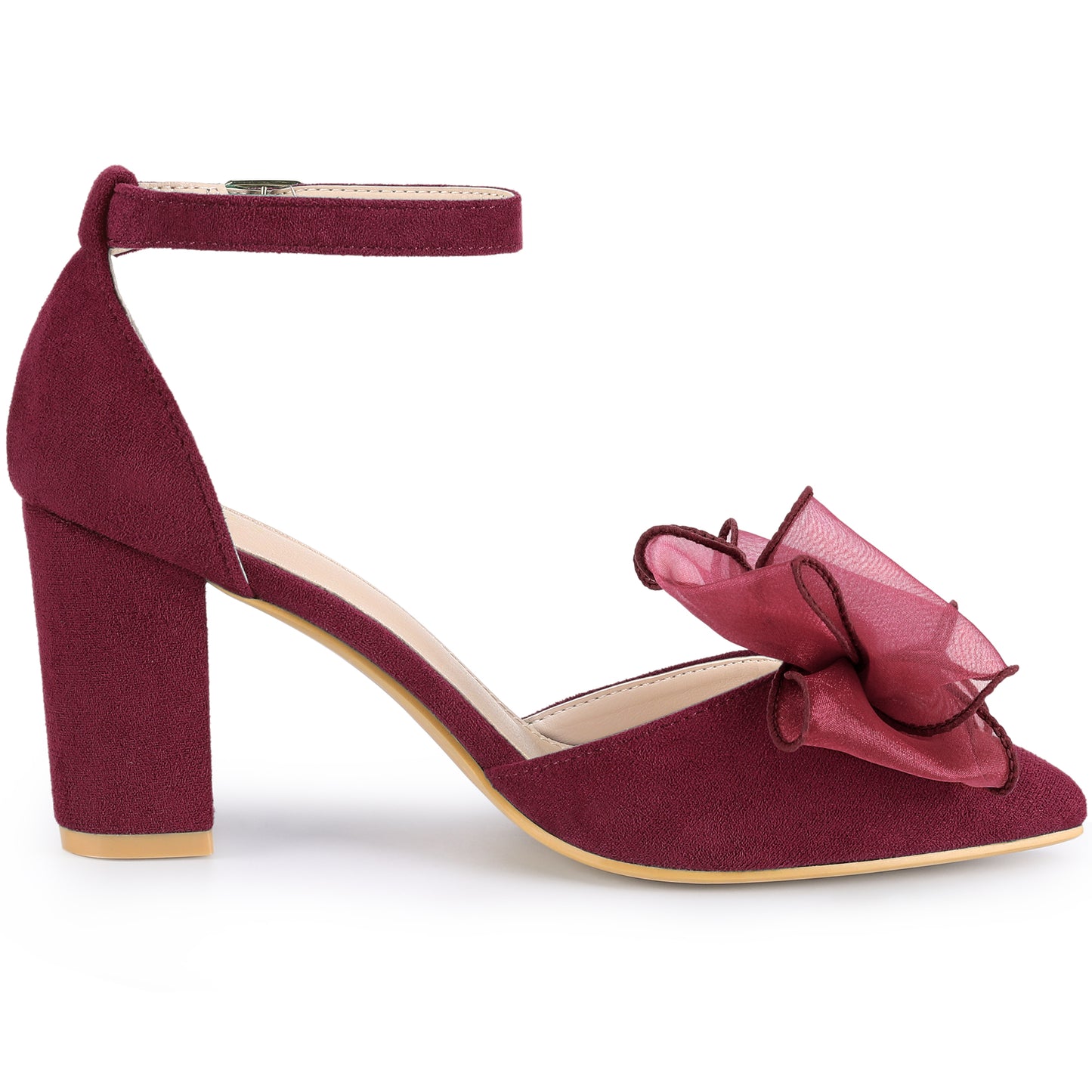 Women's Bow Heels Closed Toe Chunky Heel Pumps Sandals