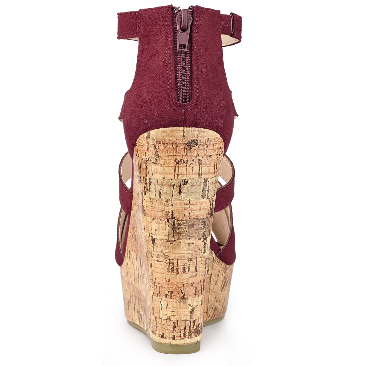 Women's Platform Peep Toe Cutout Caged Cork Wedge Heel Sandals