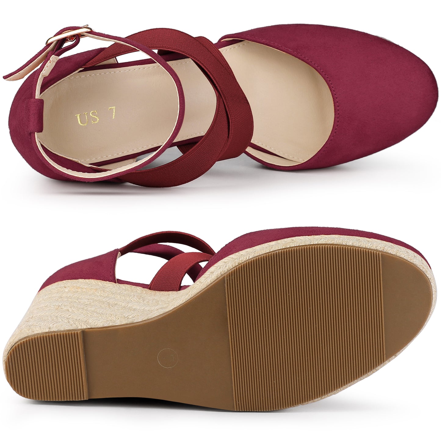 Women's Espadrilles Closed Toe Wedges Heels Sandals