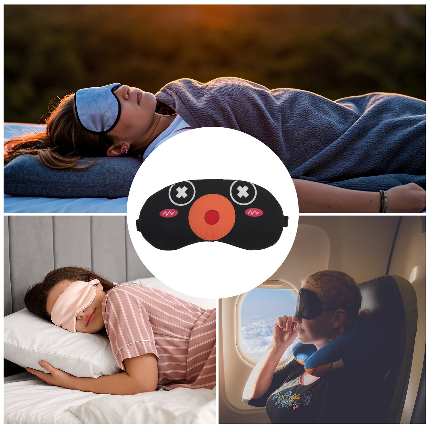 Durable Adjustable Eye Mask Eye Shade Cover for Rest Black