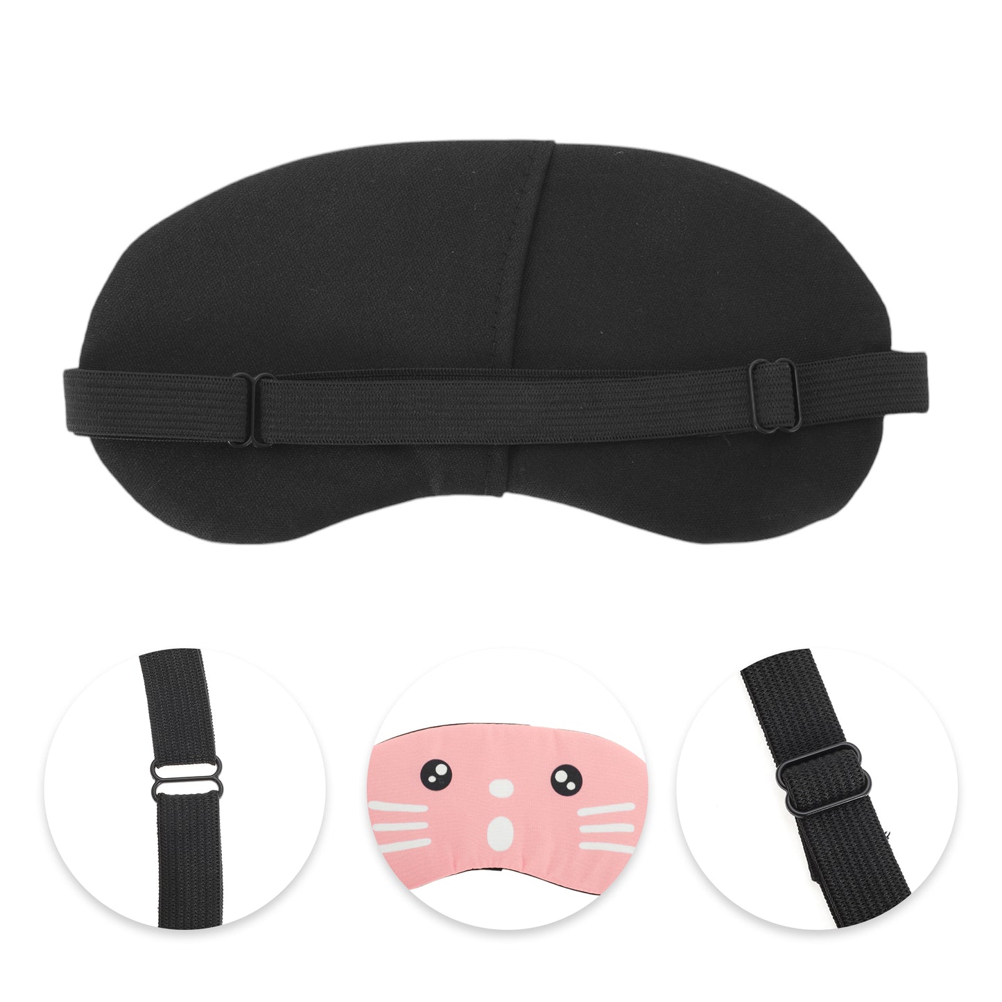 Portable Cat Adjustable Eye Mask Eye Shade Cover for Rest Pink
