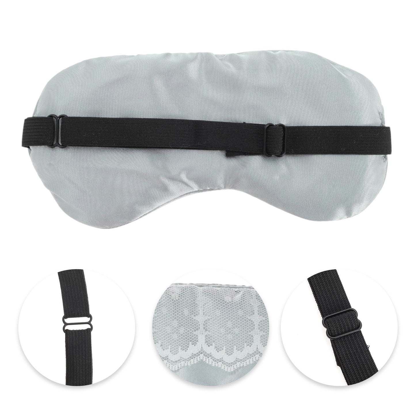 Portable Contrast Lace Eye Mask for Travel for Rest Gray