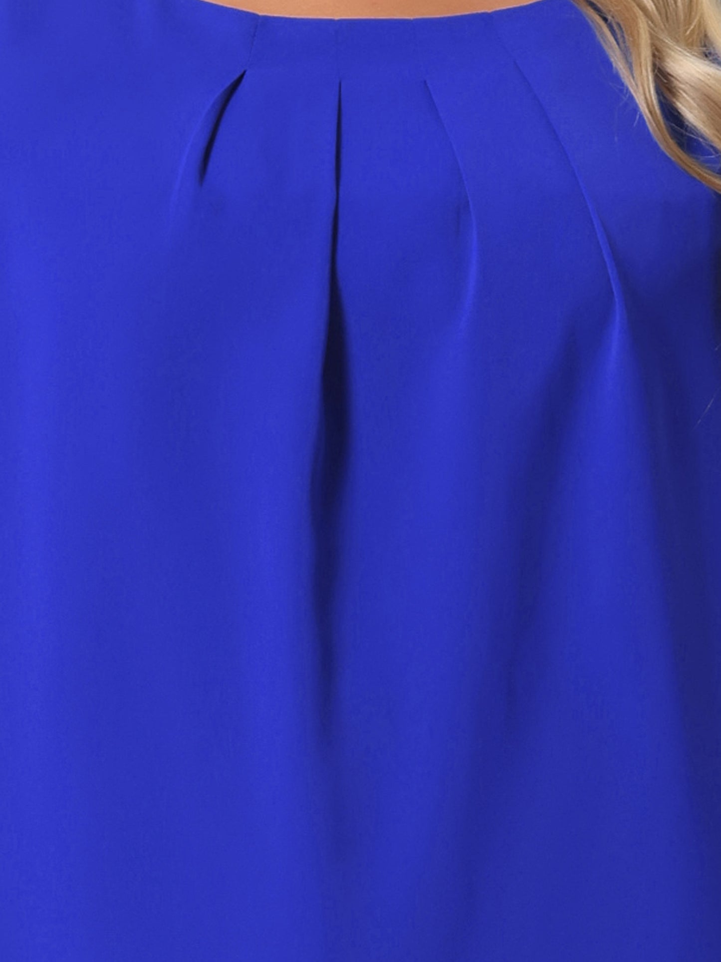 Women Plus Size Work Top Round Neck Pleated Tulip Sleeves Blouse Summer Top