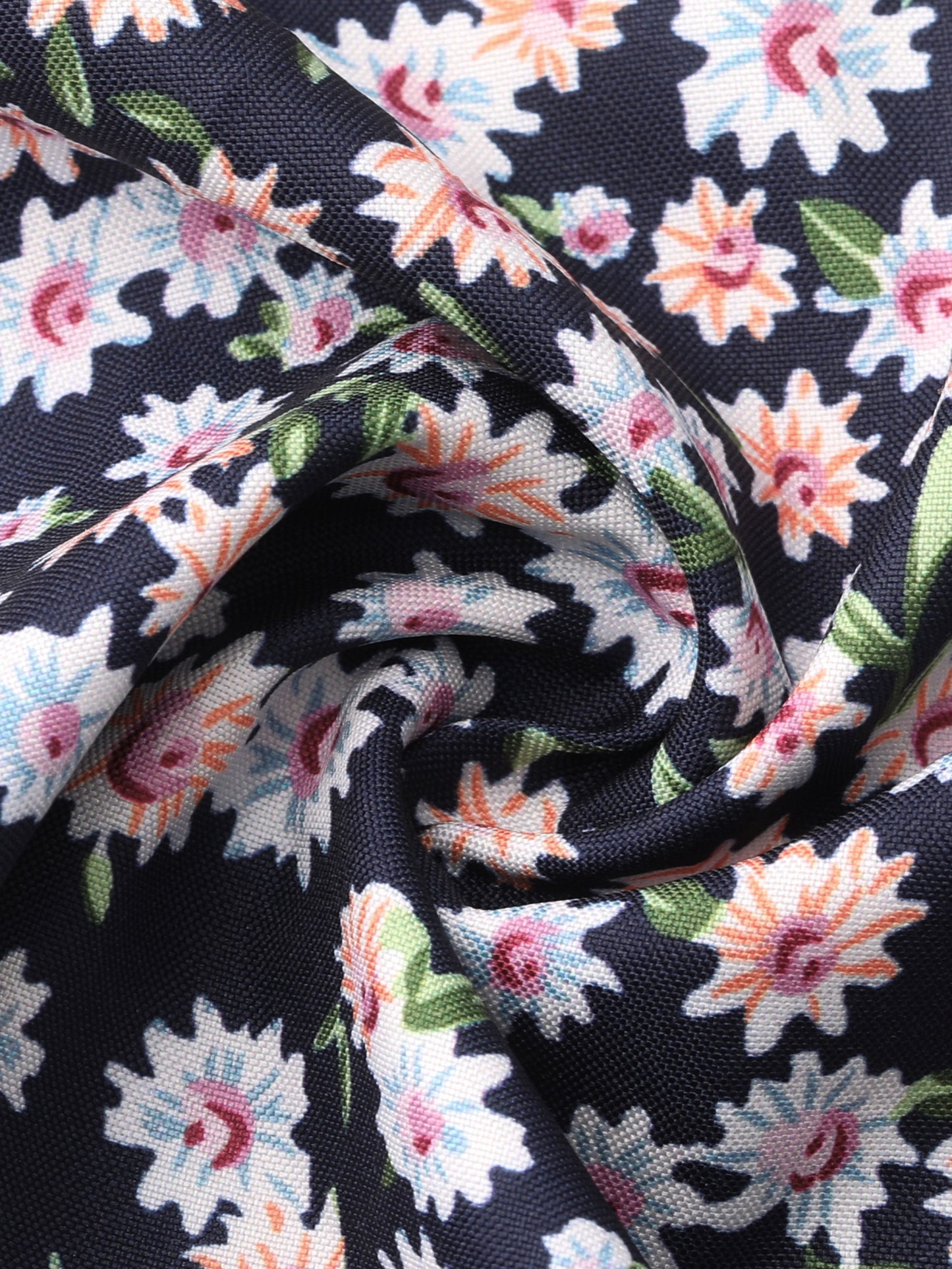 Falda midi floral para mujer, cintura elástica, corte A, estampado de florecitas