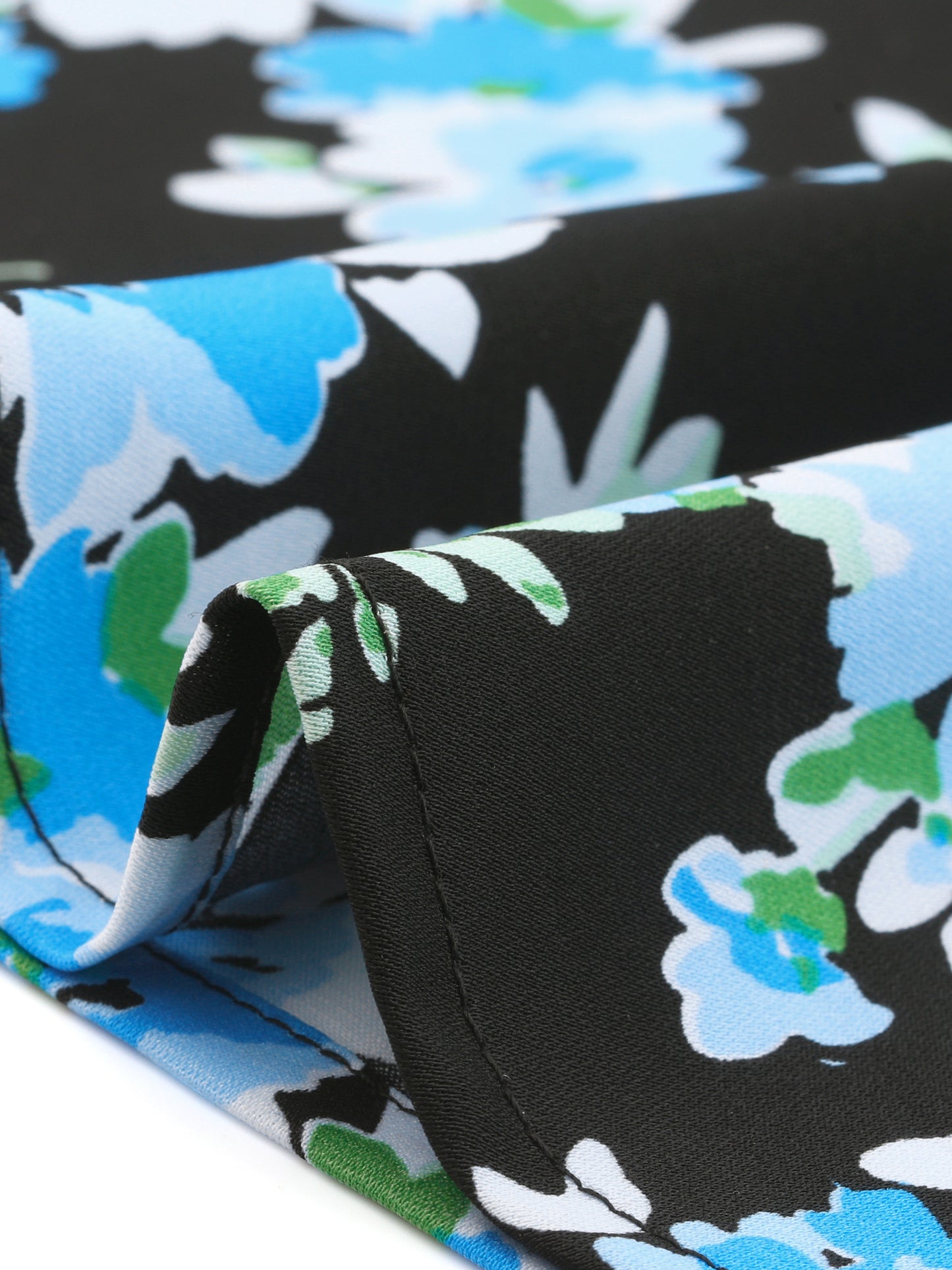 Blusa de gasa con volantes y cuello con lazo floral de manga larga para mujer