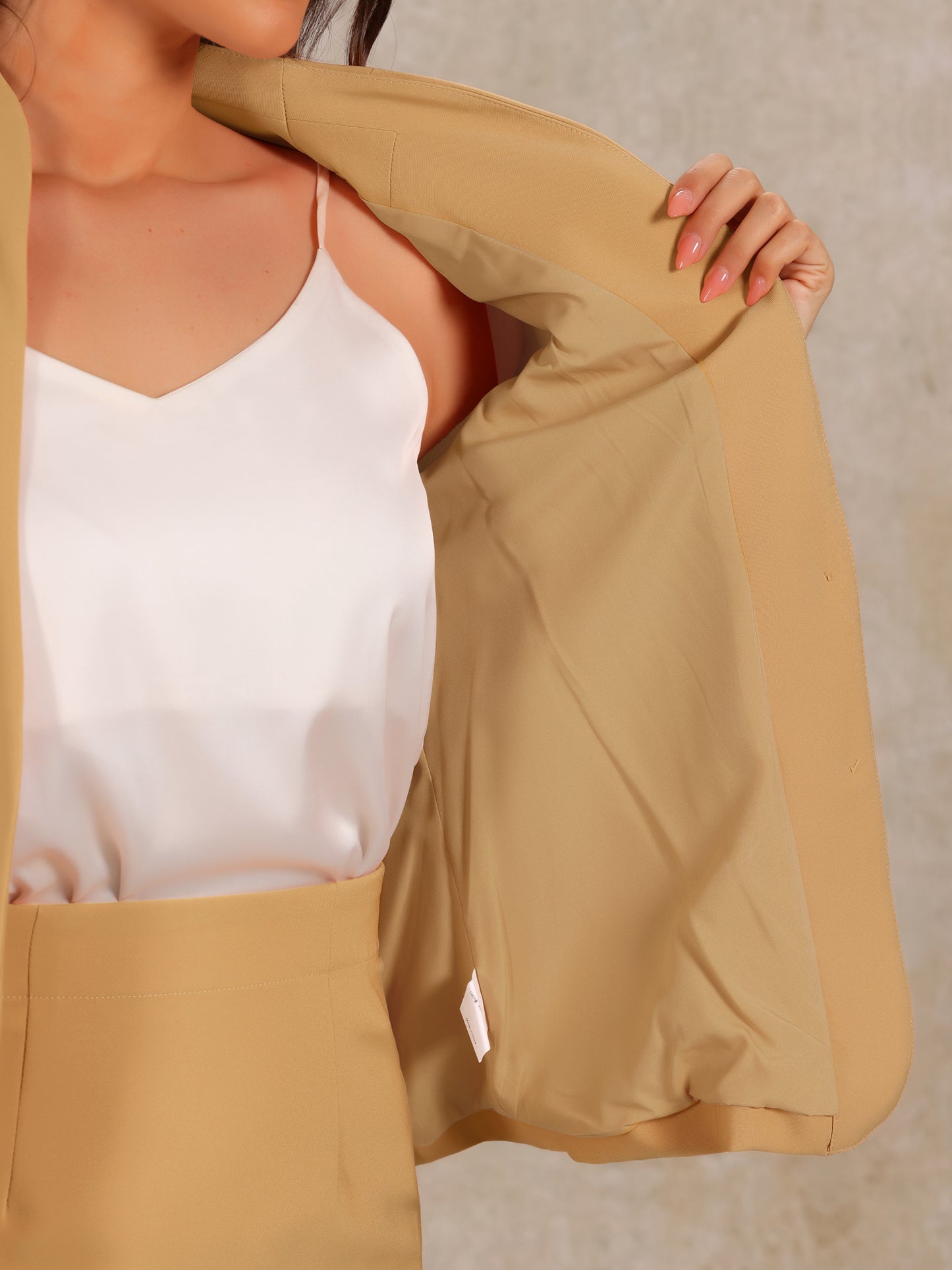 Women's 2 Piece Suit Skirt Set Business Formal Collarless Blazer and Pencil Skirt