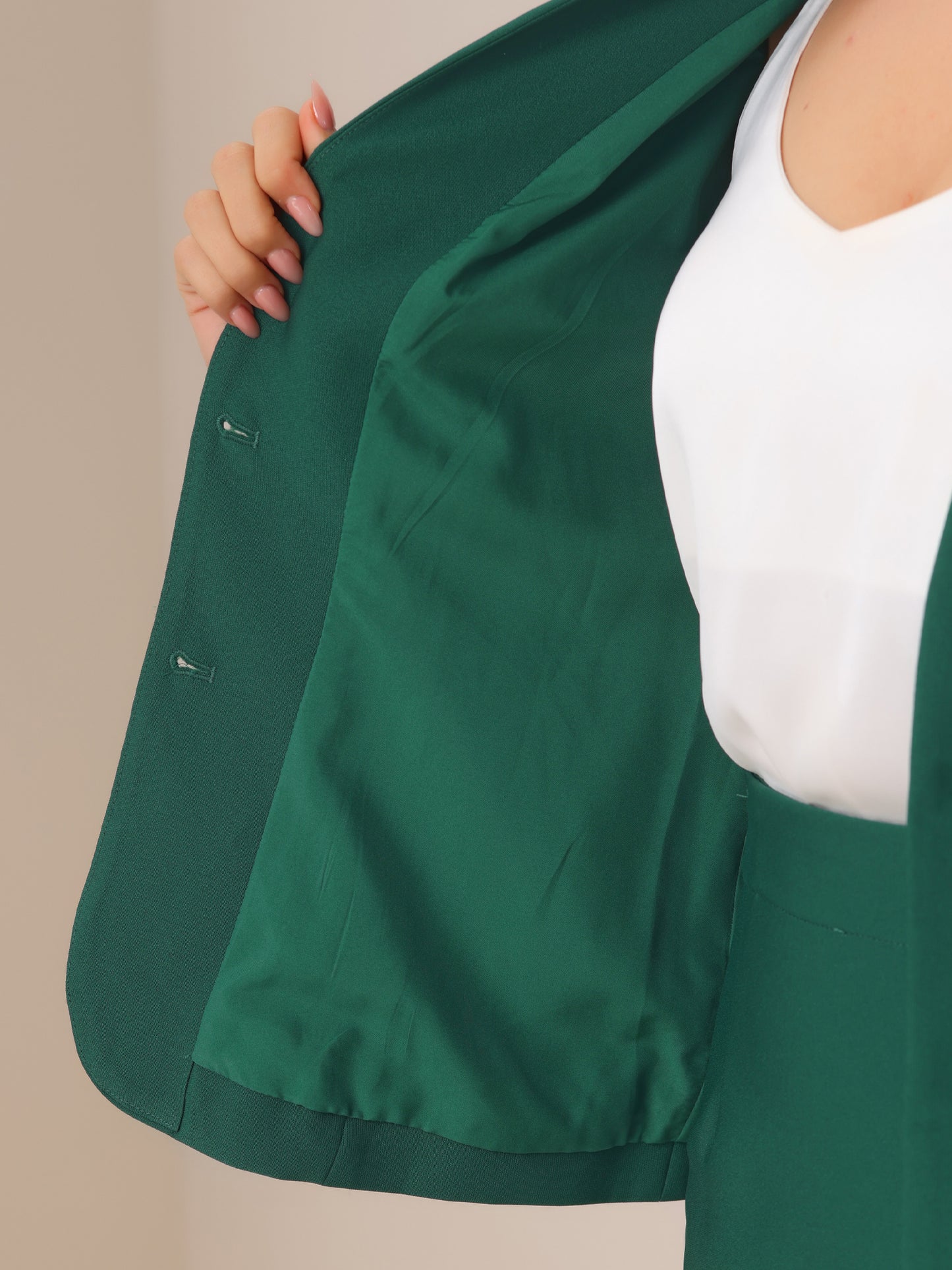 Women's 2 Piece Suit Skirt Set Business Formal Collarless Blazer and Pencil Skirt