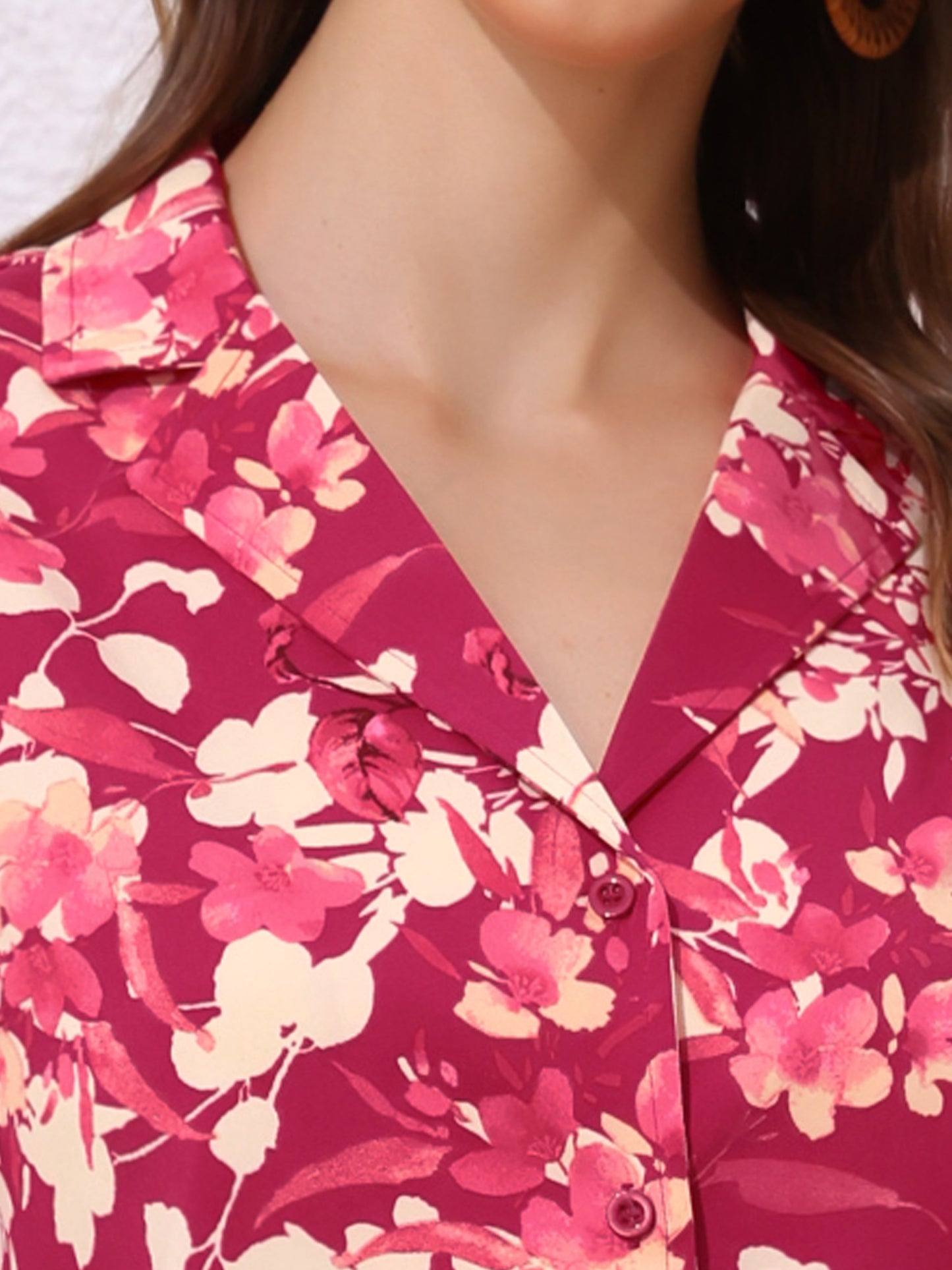 Conjunto hawaiano de 2 piezas para mujer, camisa floral con botones y pantalones cortos, estilo tropical, para vacaciones en la playa, informal.