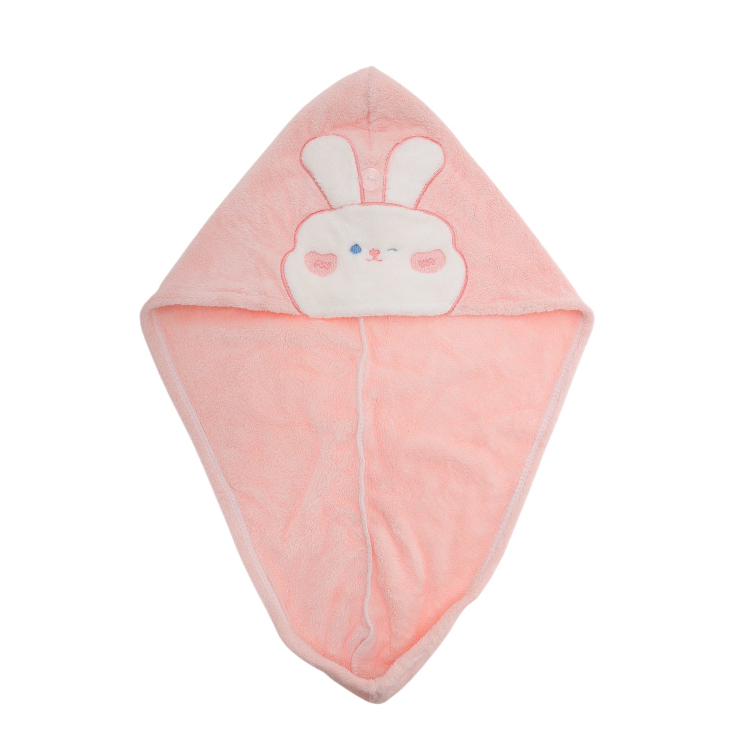 Cute Water-absorbent Rabbit Pattern Hair Towel Light Pink