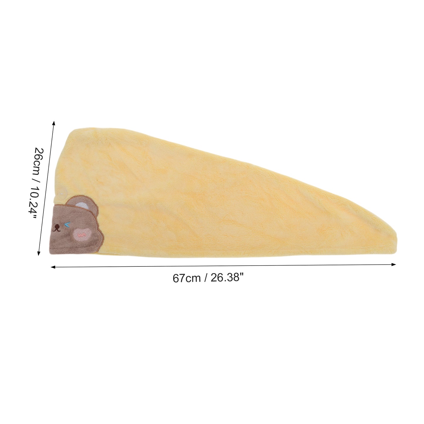 Cute Water-absorbent Bears Pattern Hair Towel Yellow