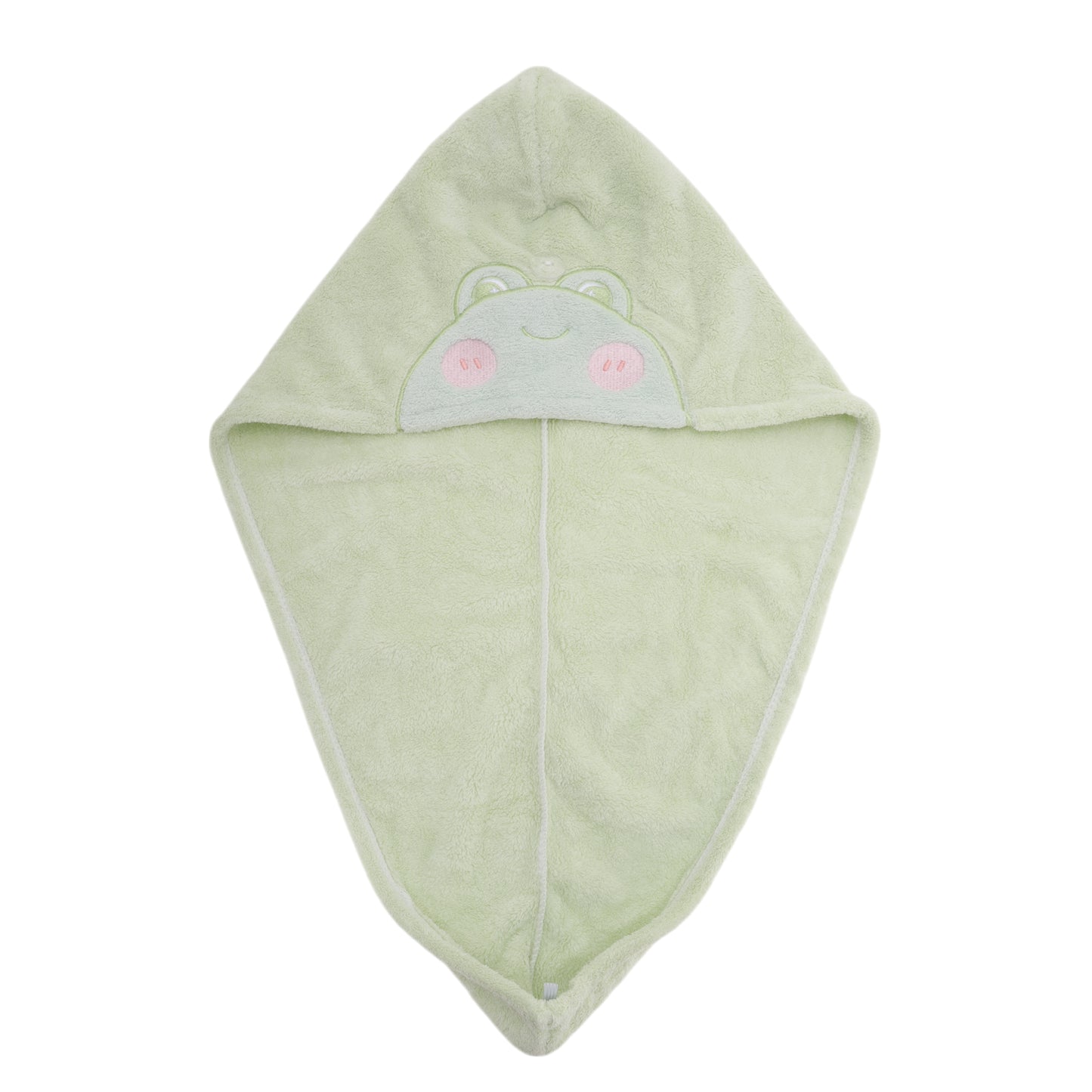 Cute Water-absorbent Frogs Pattern Hair Towel Green
