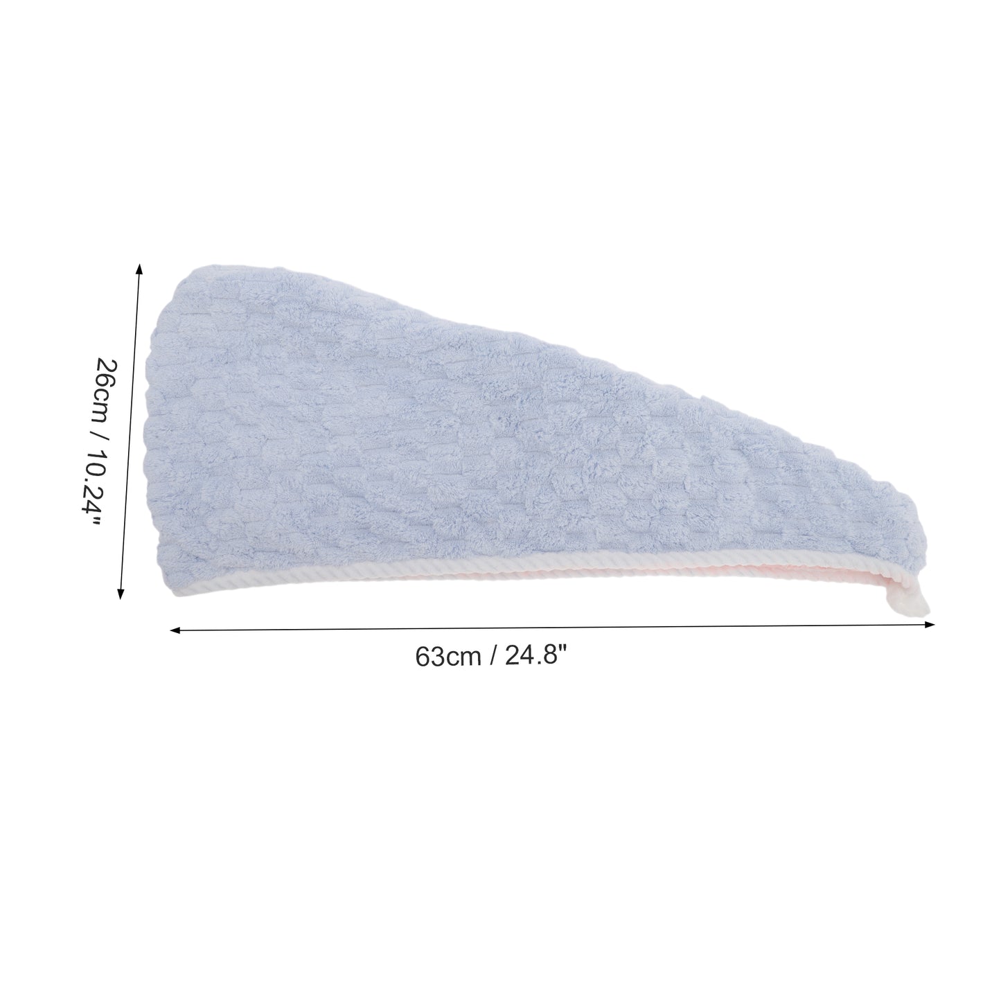 1 Pc Water-absorbent Double Layer Hair Drying Towel for Bathroom Blue, Pink