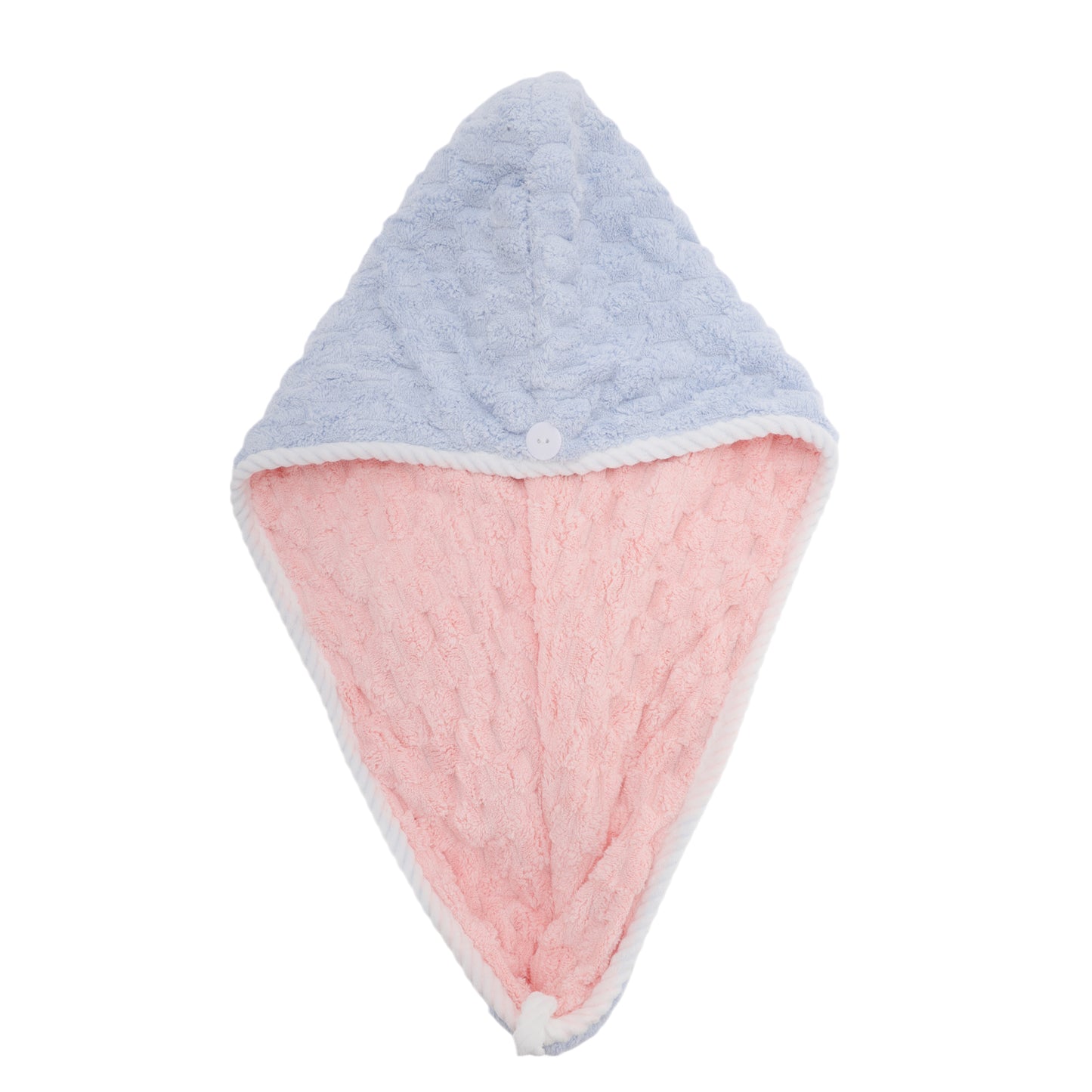 1 Pc Water-absorbent Double Layer Hair Drying Towel for Bathroom Blue, Pink
