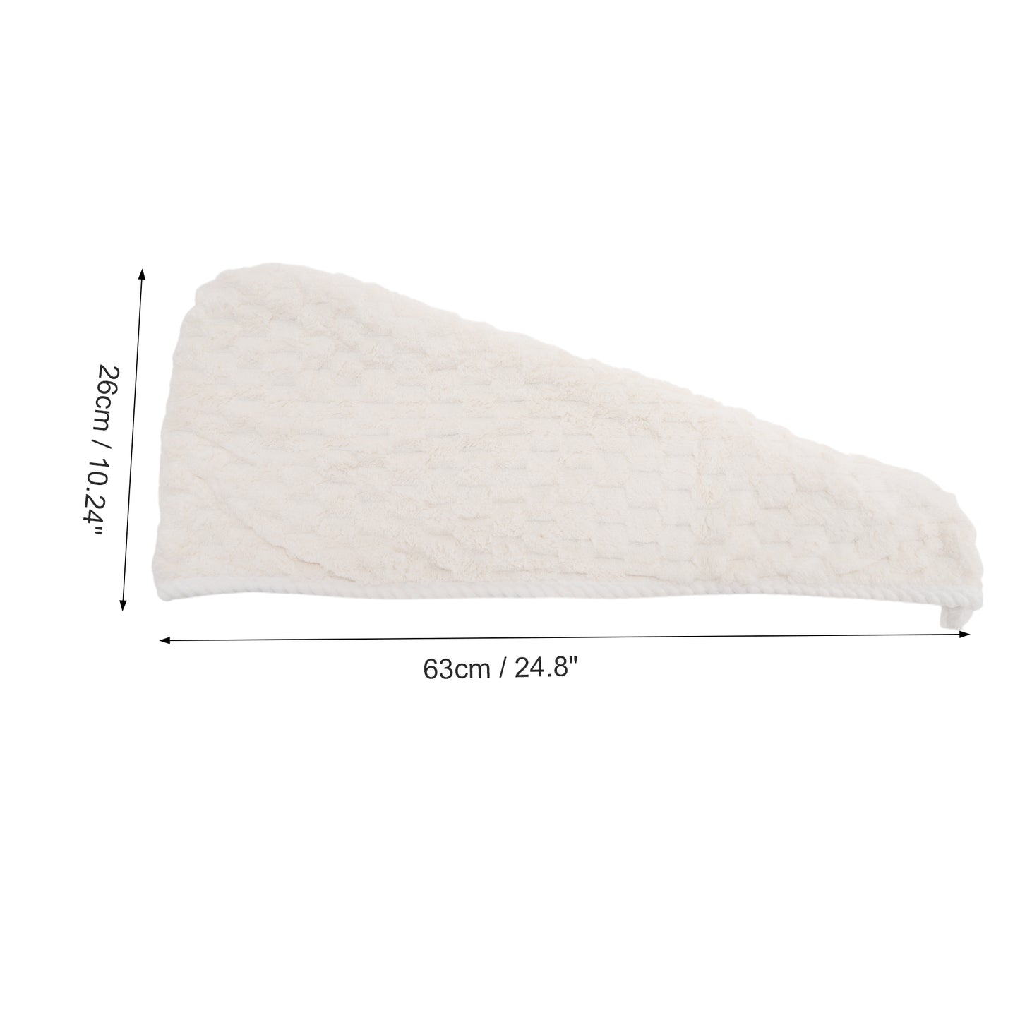 1 Pc Water-absorbent Double Layer Hair Drying Towel for Bathroom Beige, Gray
