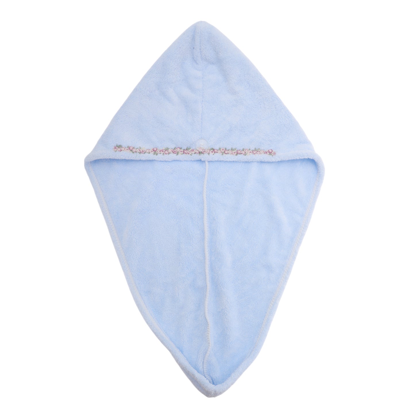 1 Pc Water-absorbent Flower Pattern Hair Drying Towel for Bathroom Light Blue
