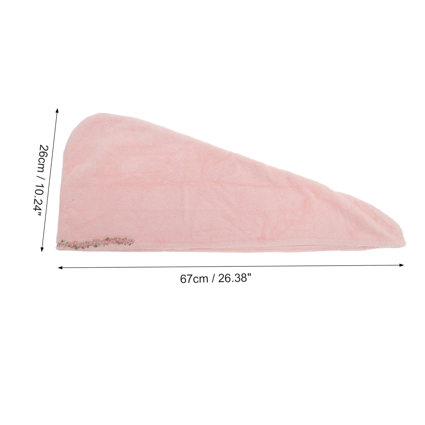 1 Pc Water-absorbent Flower Pattern Hair Drying Towel for Bathroom Light Pink