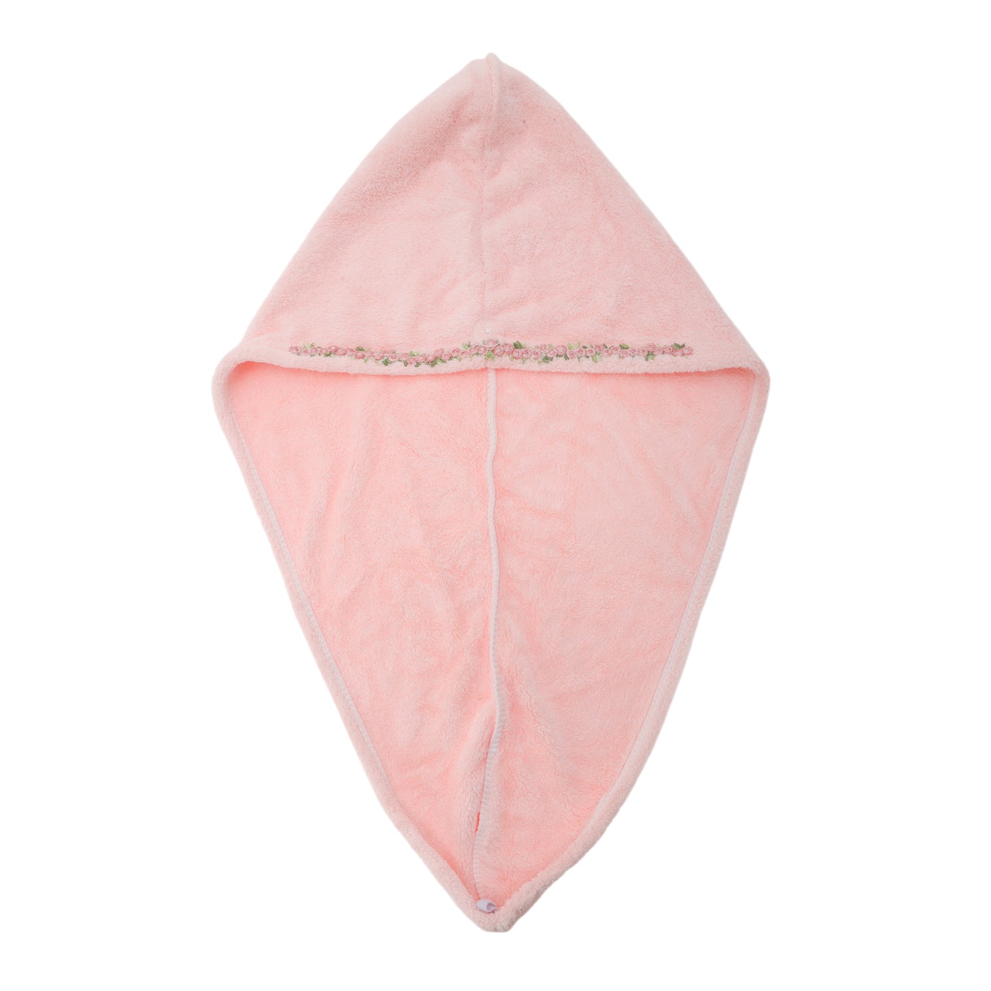 1 Pc Water-absorbent Flower Pattern Hair Drying Towel for Bathroom Light Pink