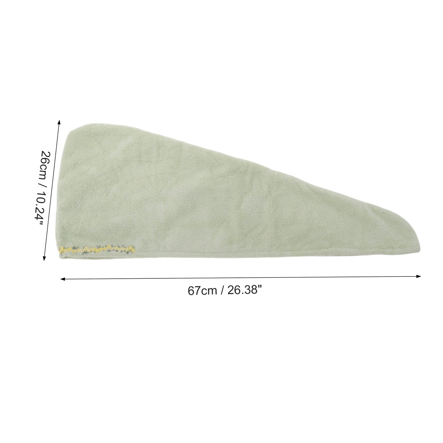 1 Pc Water-absorbent Flower Pattern Hair Drying Towel for Bathroom Green