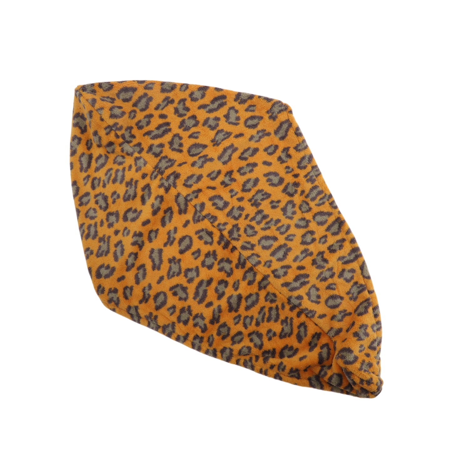 1 Pc Water-absorbent Leopard Print Hair Towel for Bathroom Yellow