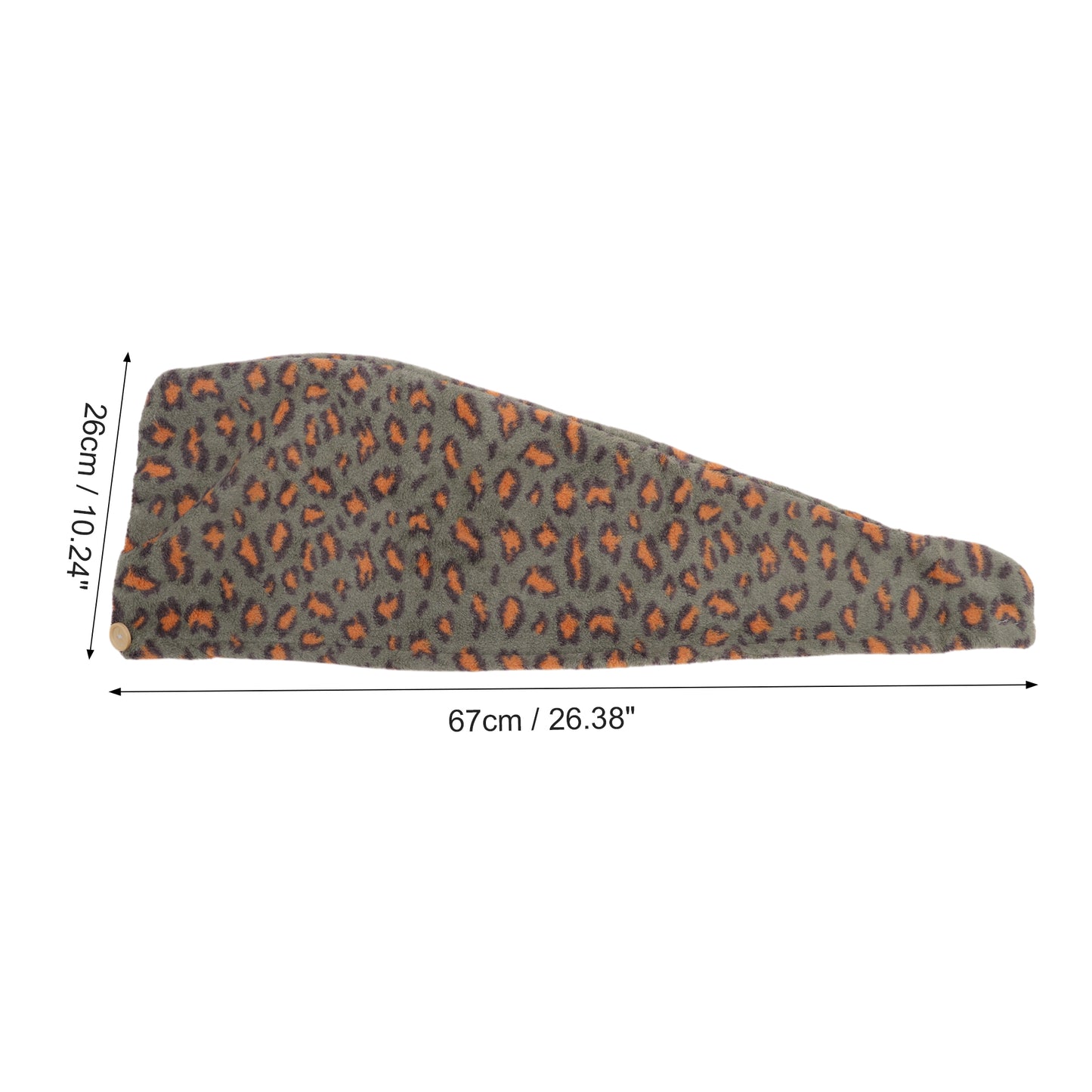 1 Pc Water-absorbent Leopard Print Hair Towel for Bathroom Light Green