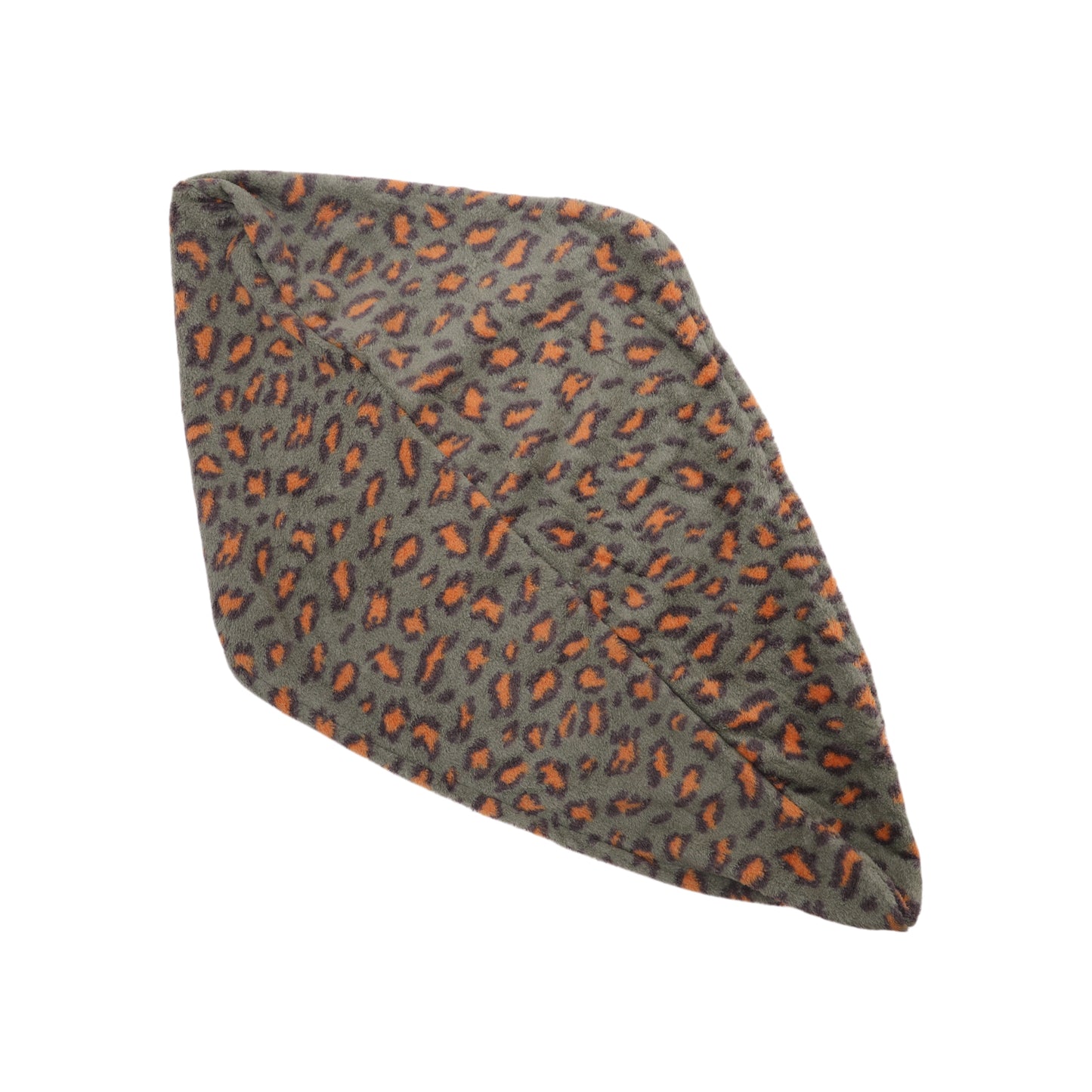 1 Pc Water-absorbent Leopard Print Hair Towel for Bathroom Light Green