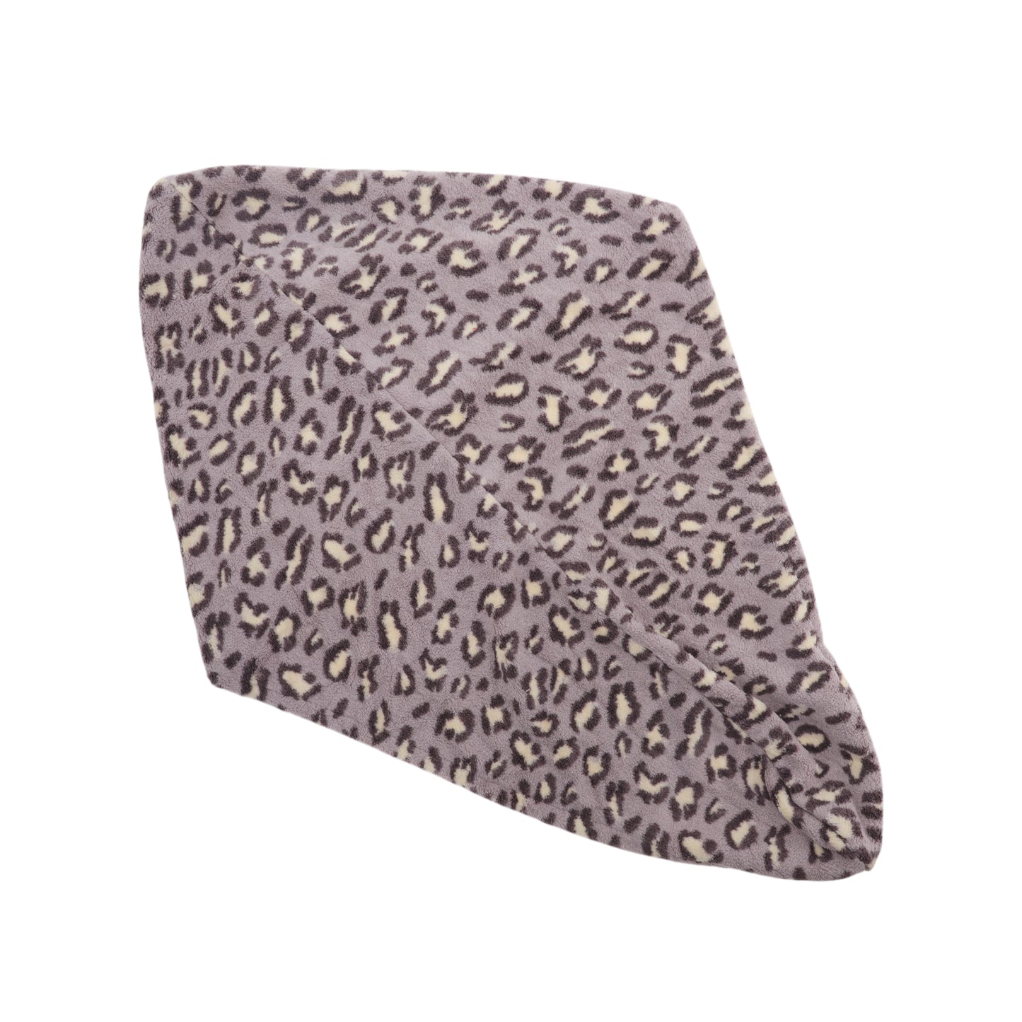 1 Pc Water-absorbent Leopard Print Hair Towel for Bathroom Light Purple