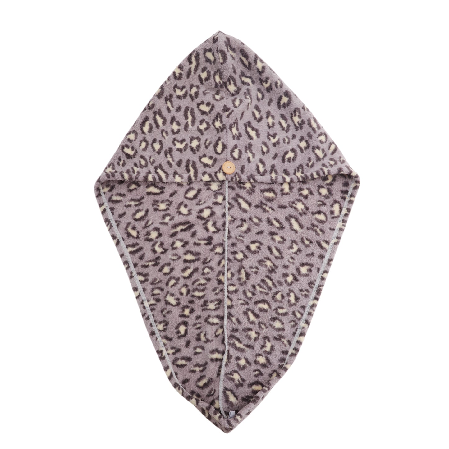 1 Pc Water-absorbent Leopard Print Hair Towel for Bathroom Light Purple