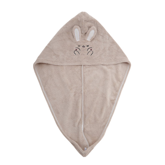 1 Pc Water-absorbent Rabbit Ears Hair Drying Towel for Bathroom Camel