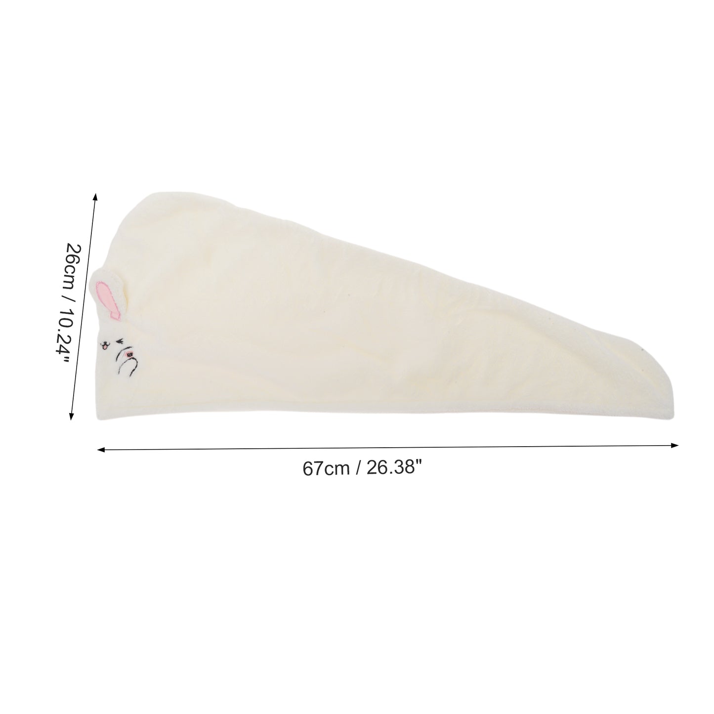 1 Pc Water-absorbent Rabbit Ears Hair Drying Towel for Bathroom Beige