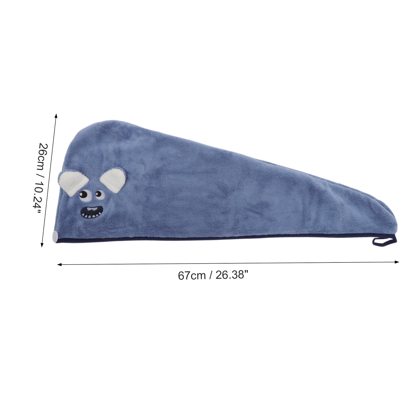 1 Pc Soft Cute Cartoon Pattern Hair Drying Towel for Bathroom Blue