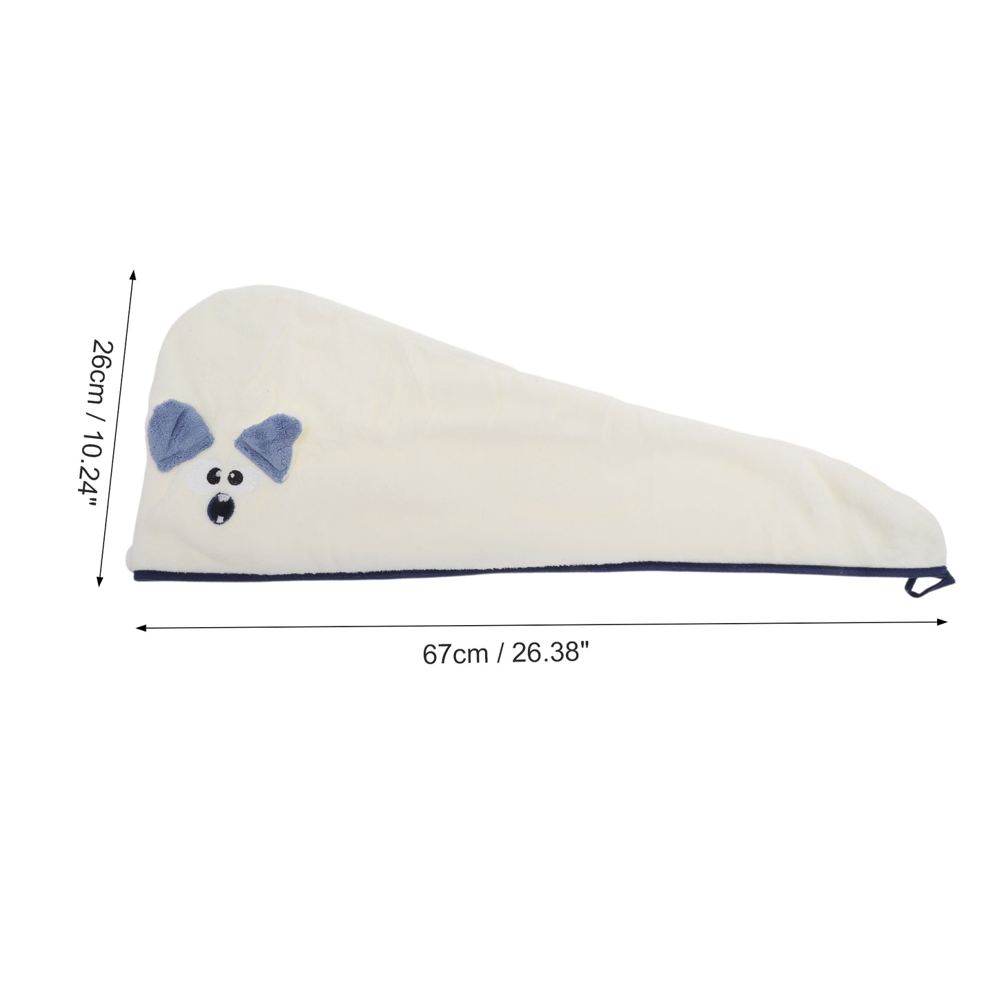 1 Pc Soft Cute Cartoon Pattern Hair Drying Towel for Bathroom Beige
