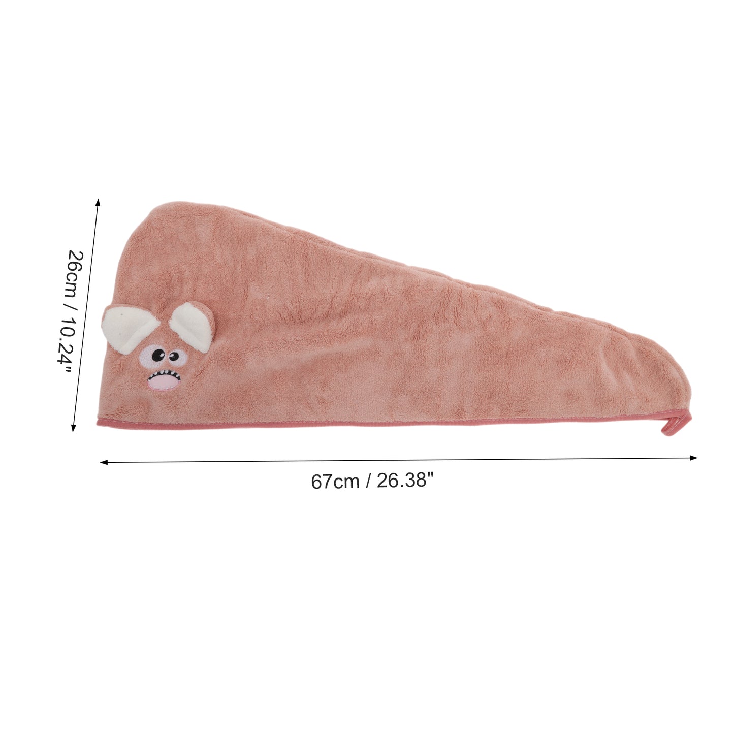 1 Pc Soft Cute Cartoon Pattern Hair Drying Towel for Bathroom Pink