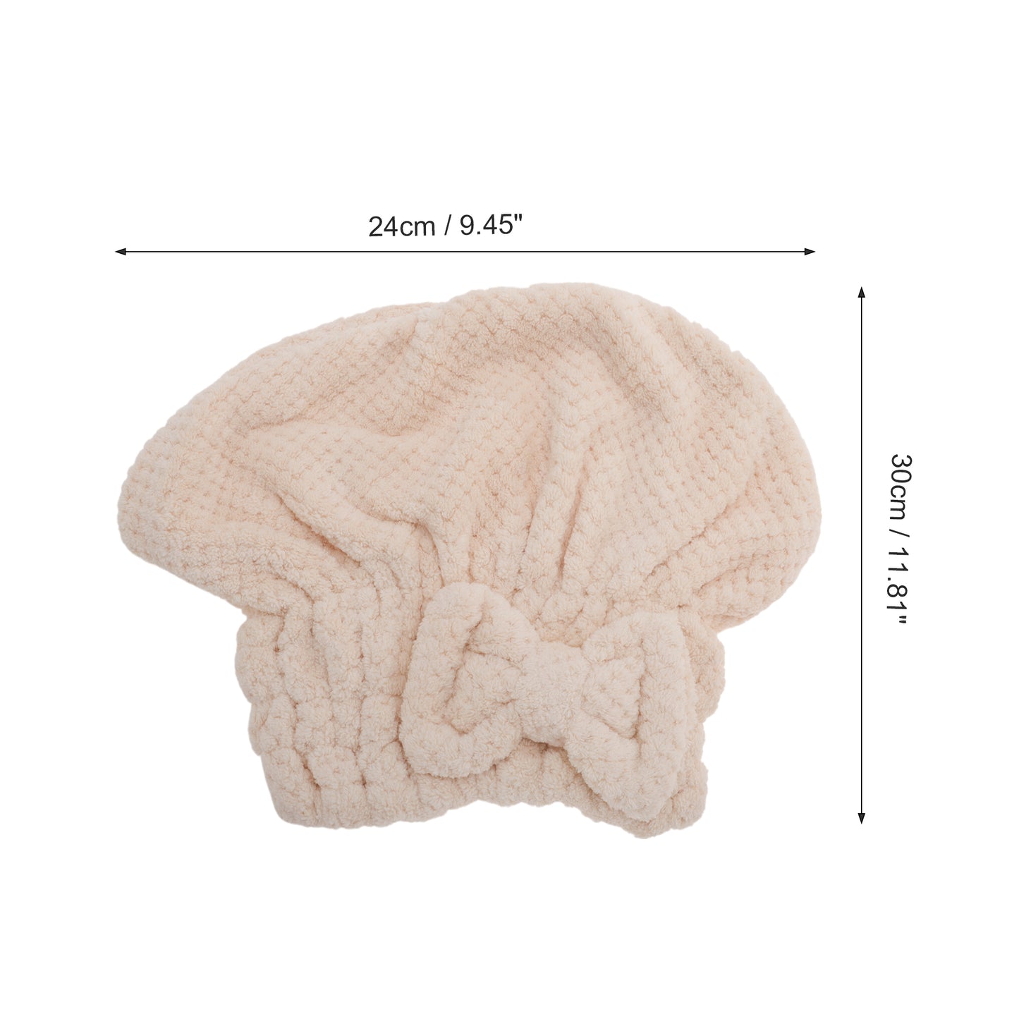 1 Pc Water-absorbent Bow Hair Towel Drying Cap for Bathroom Beige