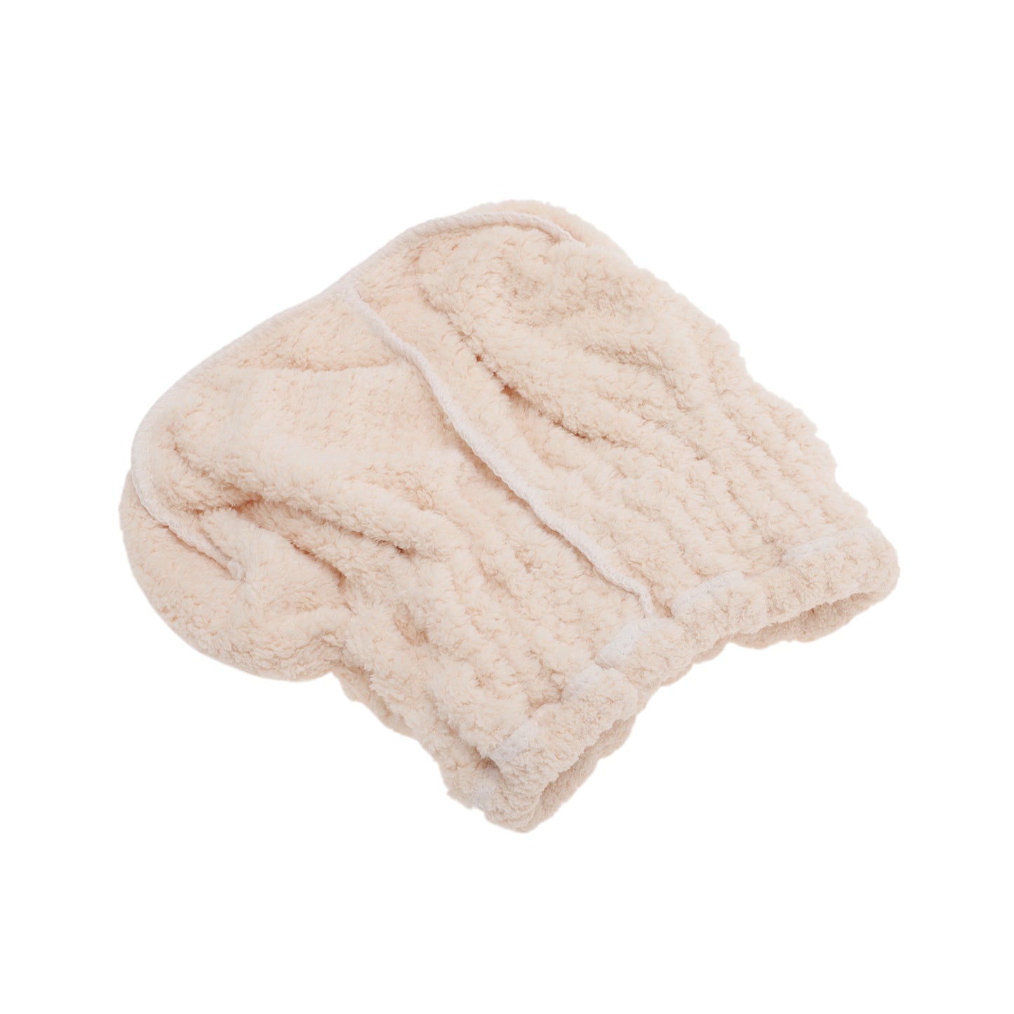 1 Pc Water-absorbent Bow Hair Towel Drying Cap for Bathroom Beige