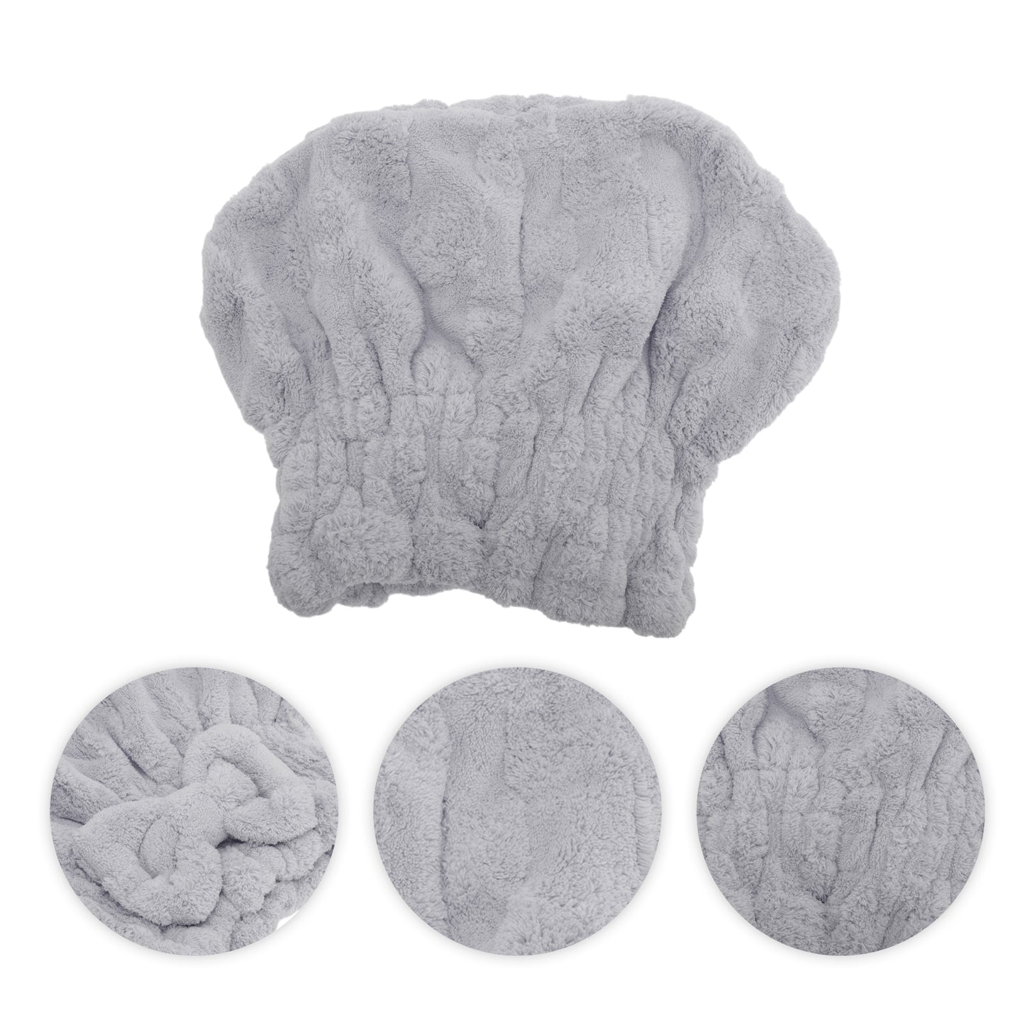 1 Pc Comfortable Bow Hair Towel Drying Hair Cap for Bathroom Gray