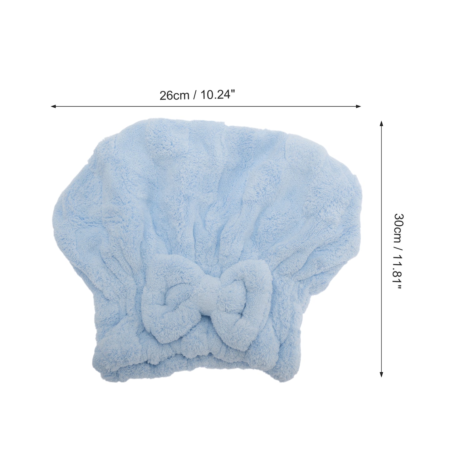1 Pc Comfortable Bow Hair Towel Drying Hair Cap for Bathroom Blue