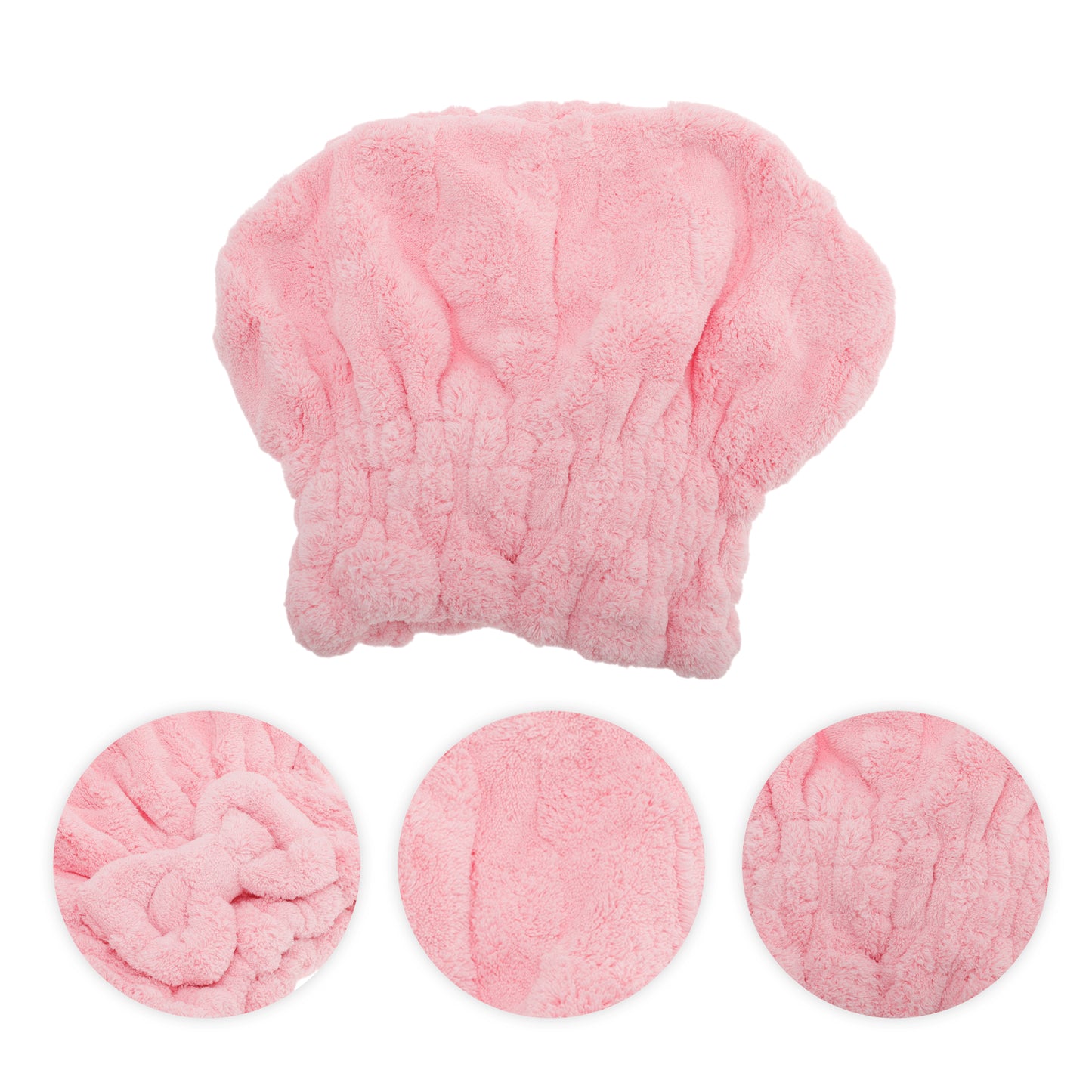 1 Pc Comfortable Bow Hair Towel Drying Hair Cap for Bathroom Pink
