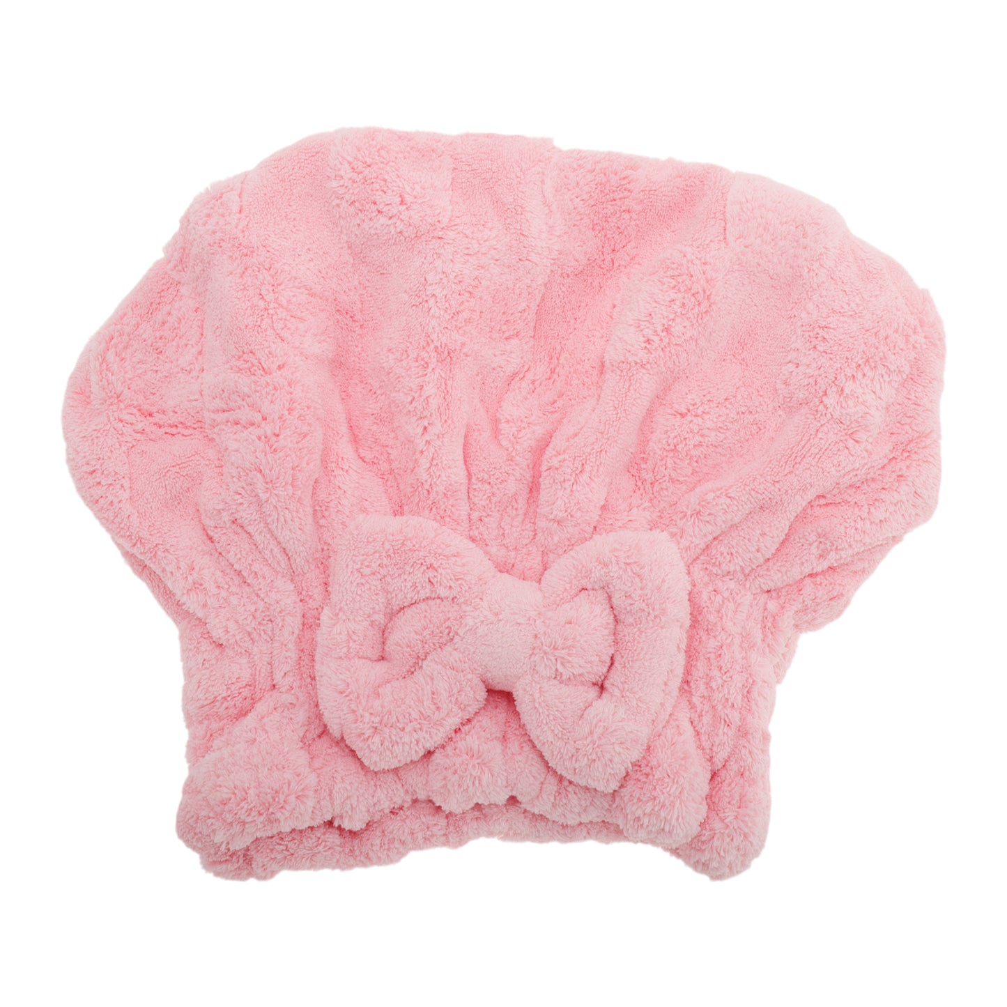 1 Pc Comfortable Bow Hair Towel Drying Hair Cap for Bathroom Pink