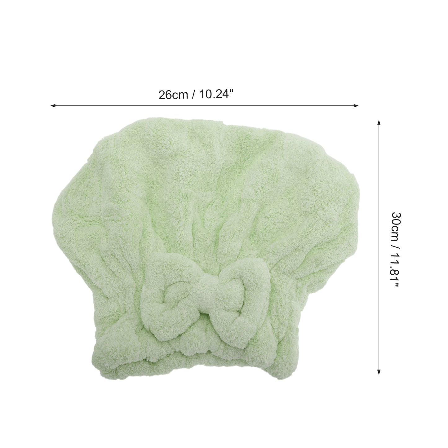 1 Pc Comfortable Bow Hair Towel Drying Hair Cap for Bathroom Green