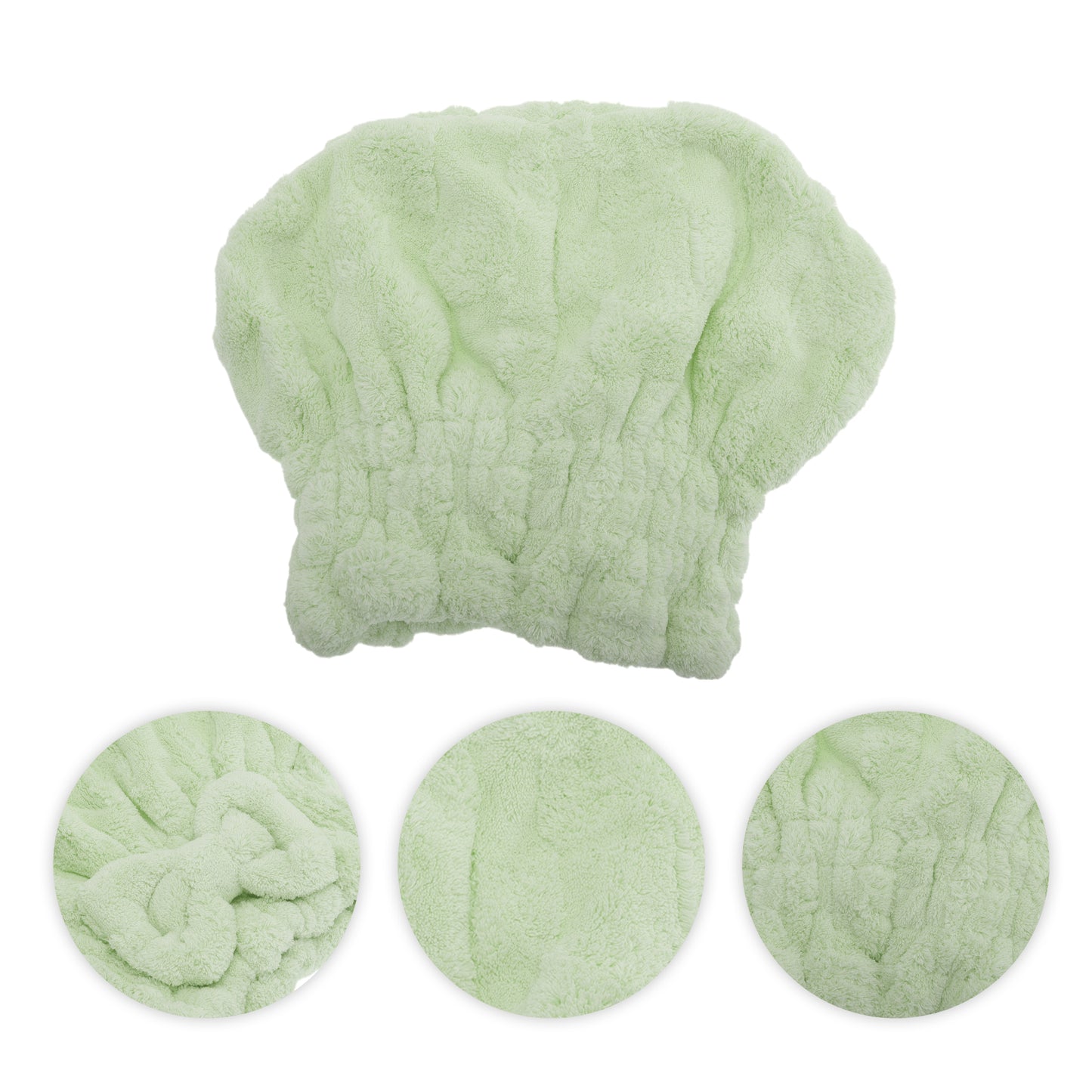 1 Pc Comfortable Bow Hair Towel Drying Hair Cap for Bathroom Green