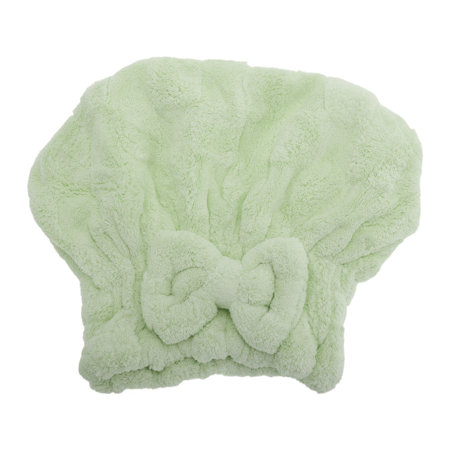 1 Pc Comfortable Bow Hair Towel Drying Hair Cap for Bathroom Green