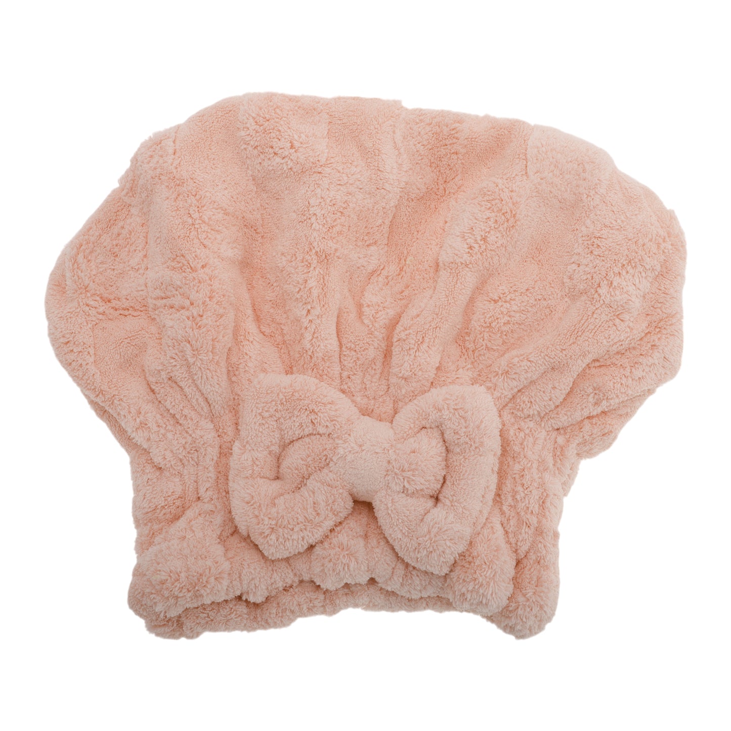 1 Pc Comfortable Bow Hair Towel Drying Hair Cap for Bathroom Light Brown