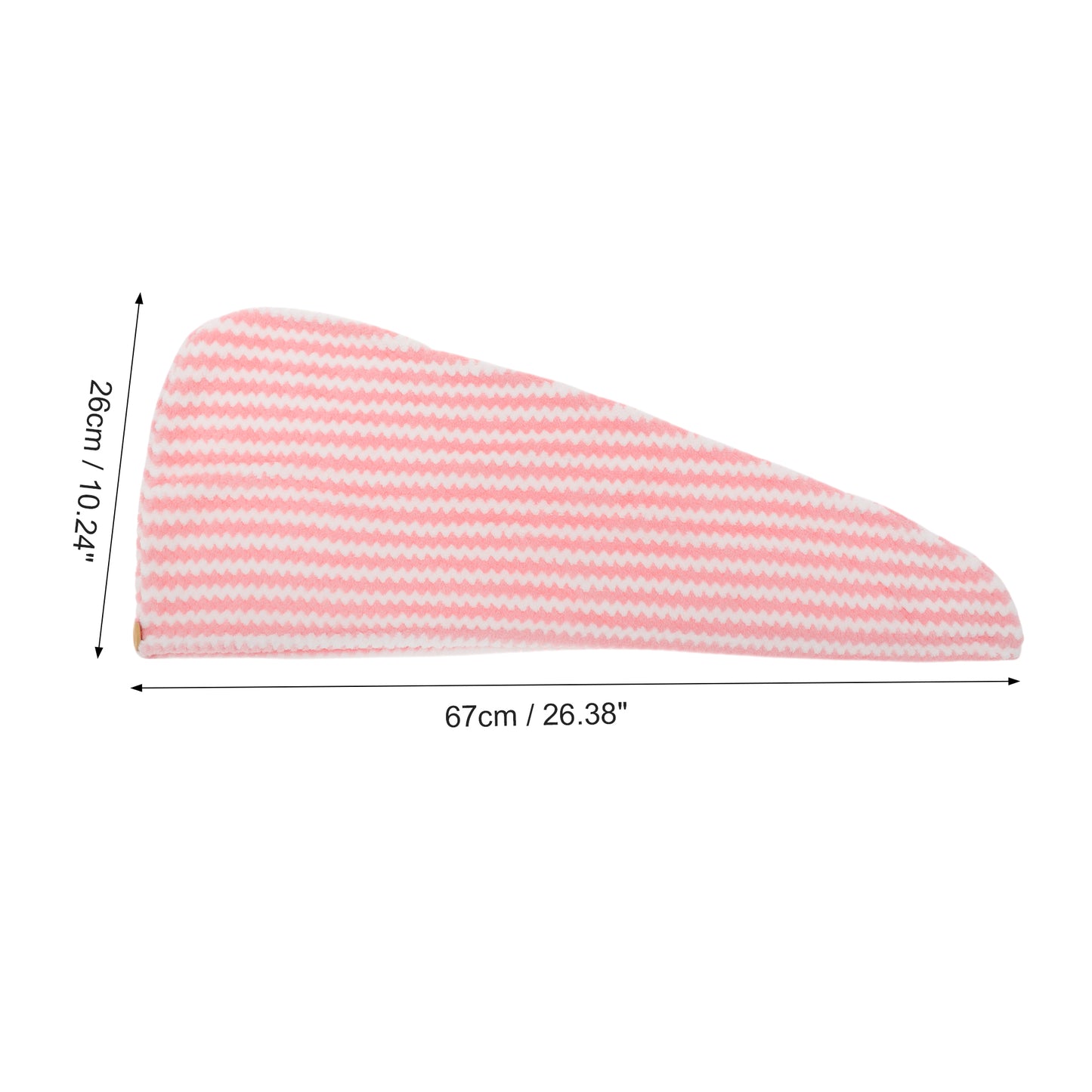 1 Pc Water-absorbent Wave Pattern Hair Drying Towel for Bathroom Pink