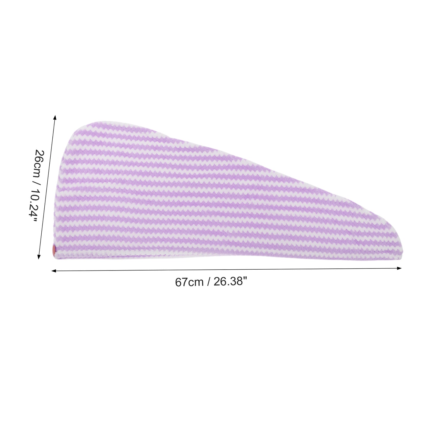 1 Pc Water-absorbent Wave Pattern Hair Drying Towel for Bathroom Purple