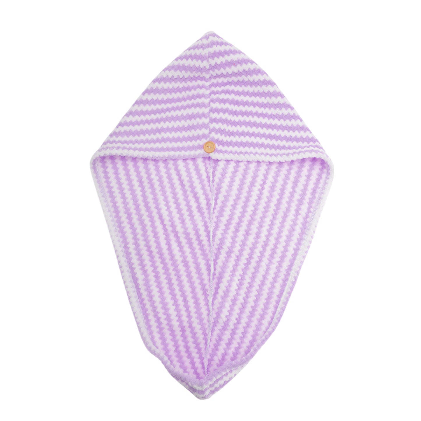 1 Pc Water-absorbent Wave Pattern Hair Drying Towel for Bathroom Purple