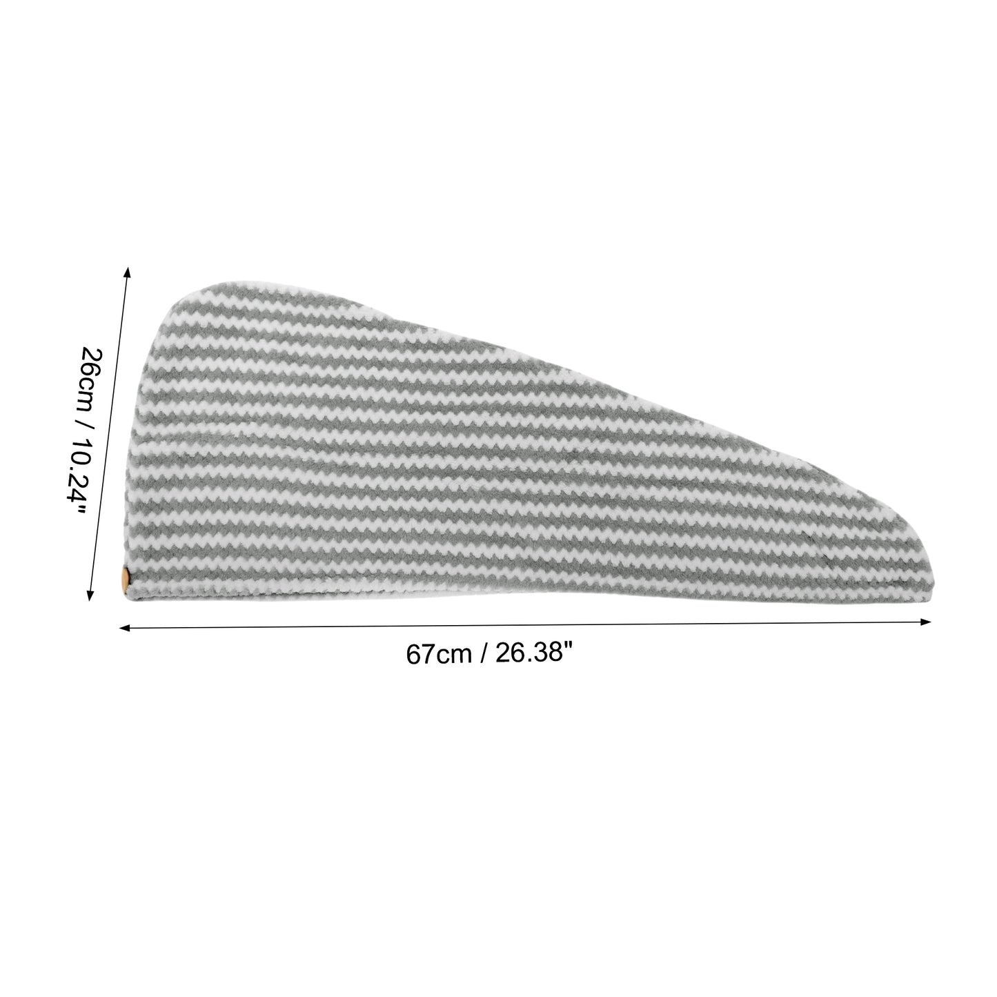1 Pc Water-absorbent Wave Pattern Hair Drying Towel for Bathroom Gray