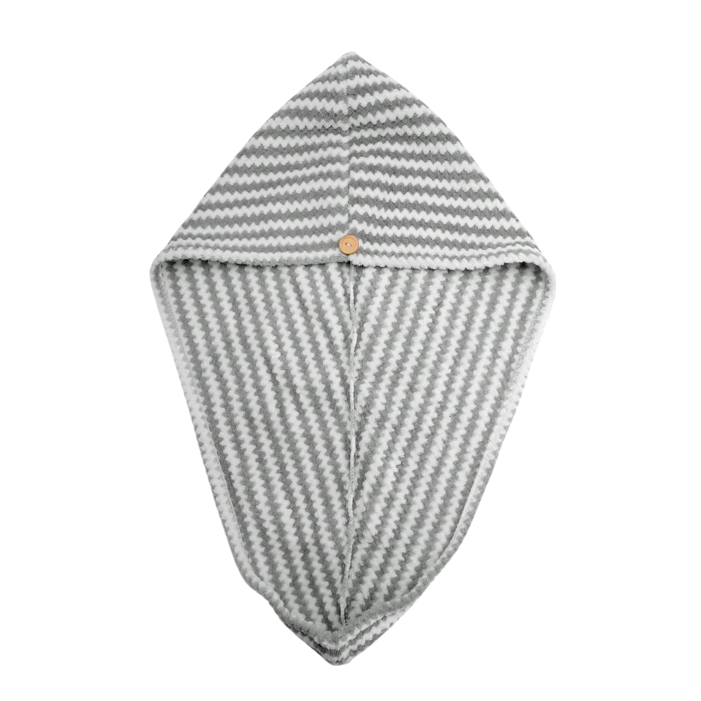 1 Pc Water-absorbent Wave Pattern Hair Drying Towel for Bathroom Gray