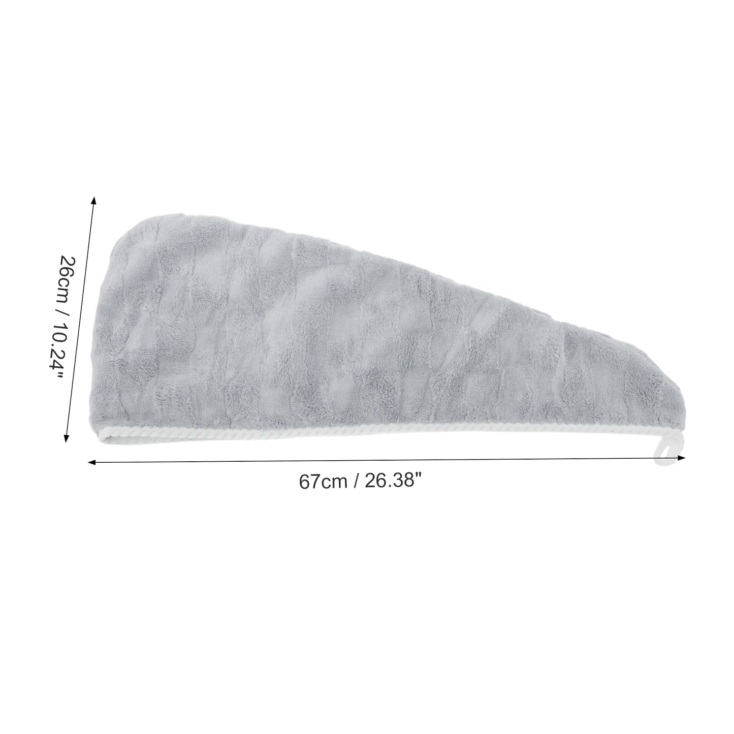 1 Pc Water-absorbent Hair Towel Drying Wrap for Bathroom Gray